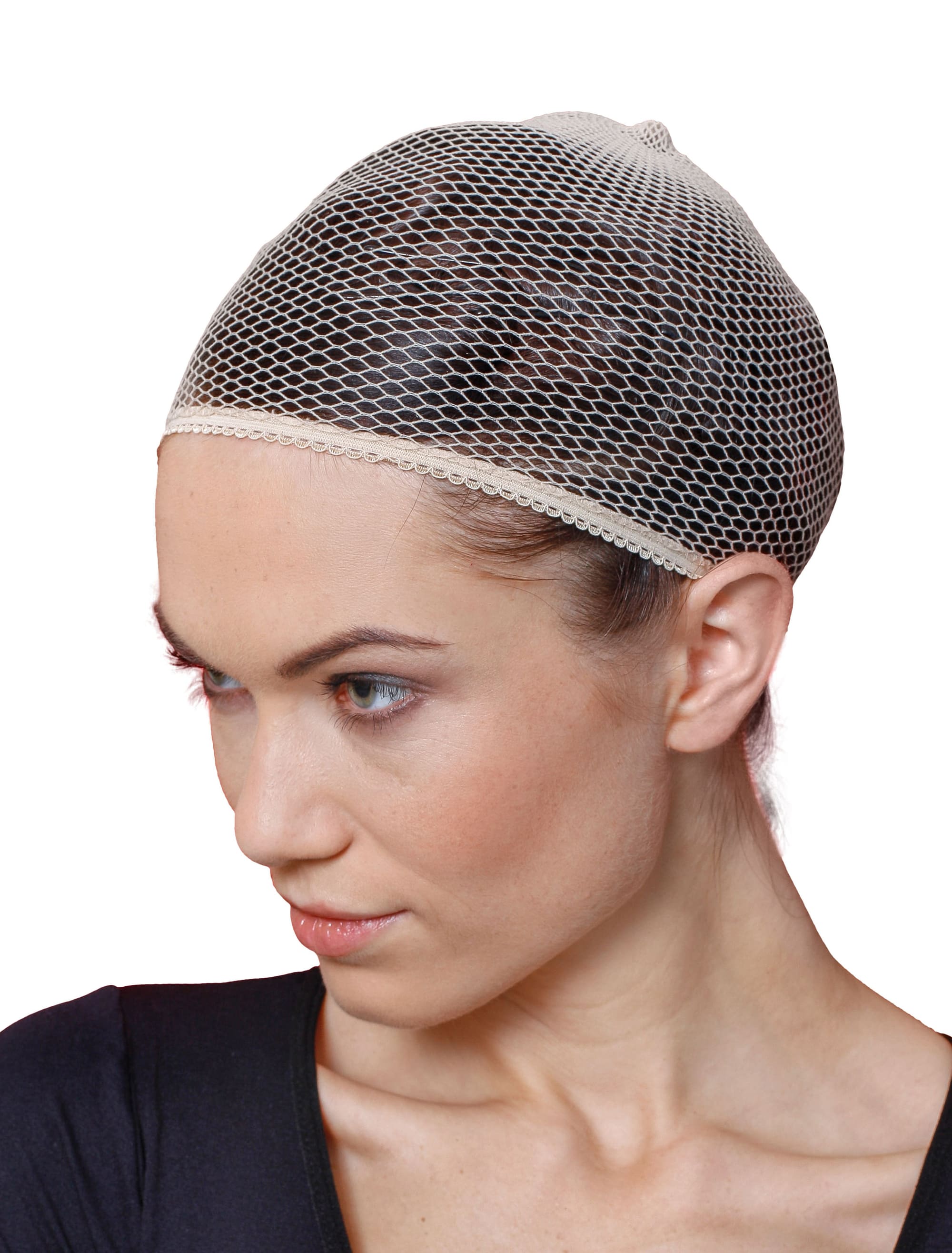 Haarnetz grob beige