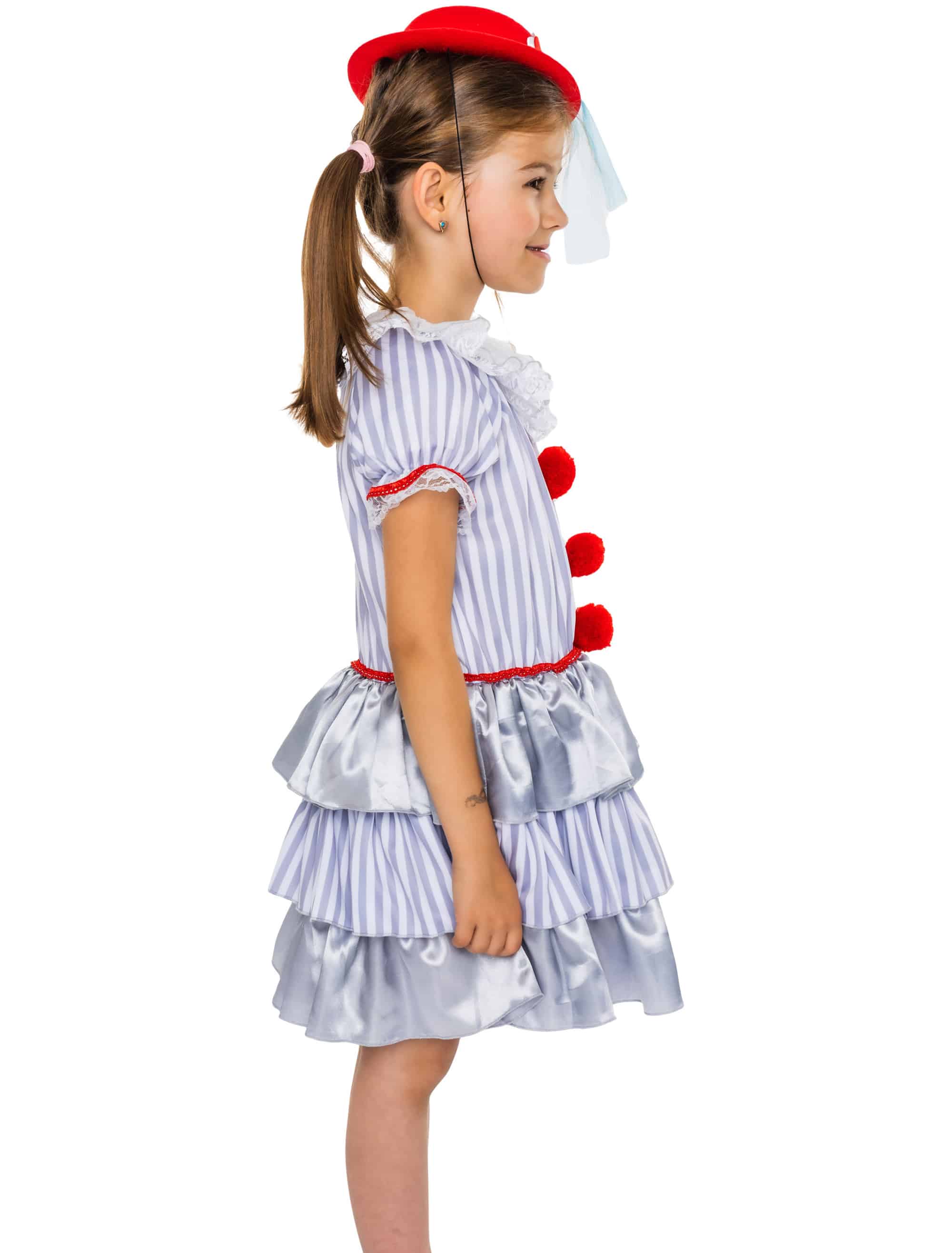 Kleid Horrorclown Kinder grau 116