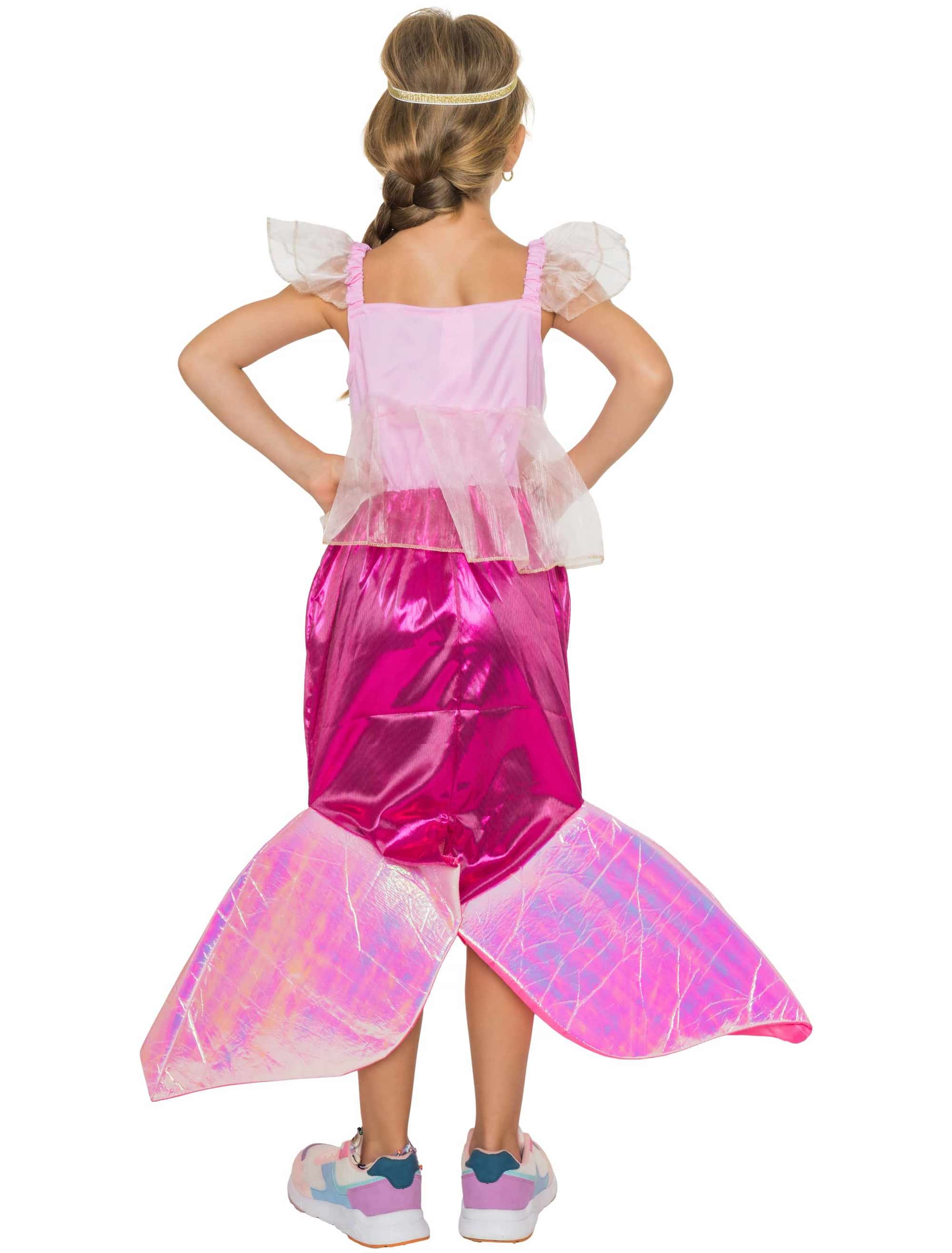 Kleid Meerjungfrau 2tlg. Kinder pink 140