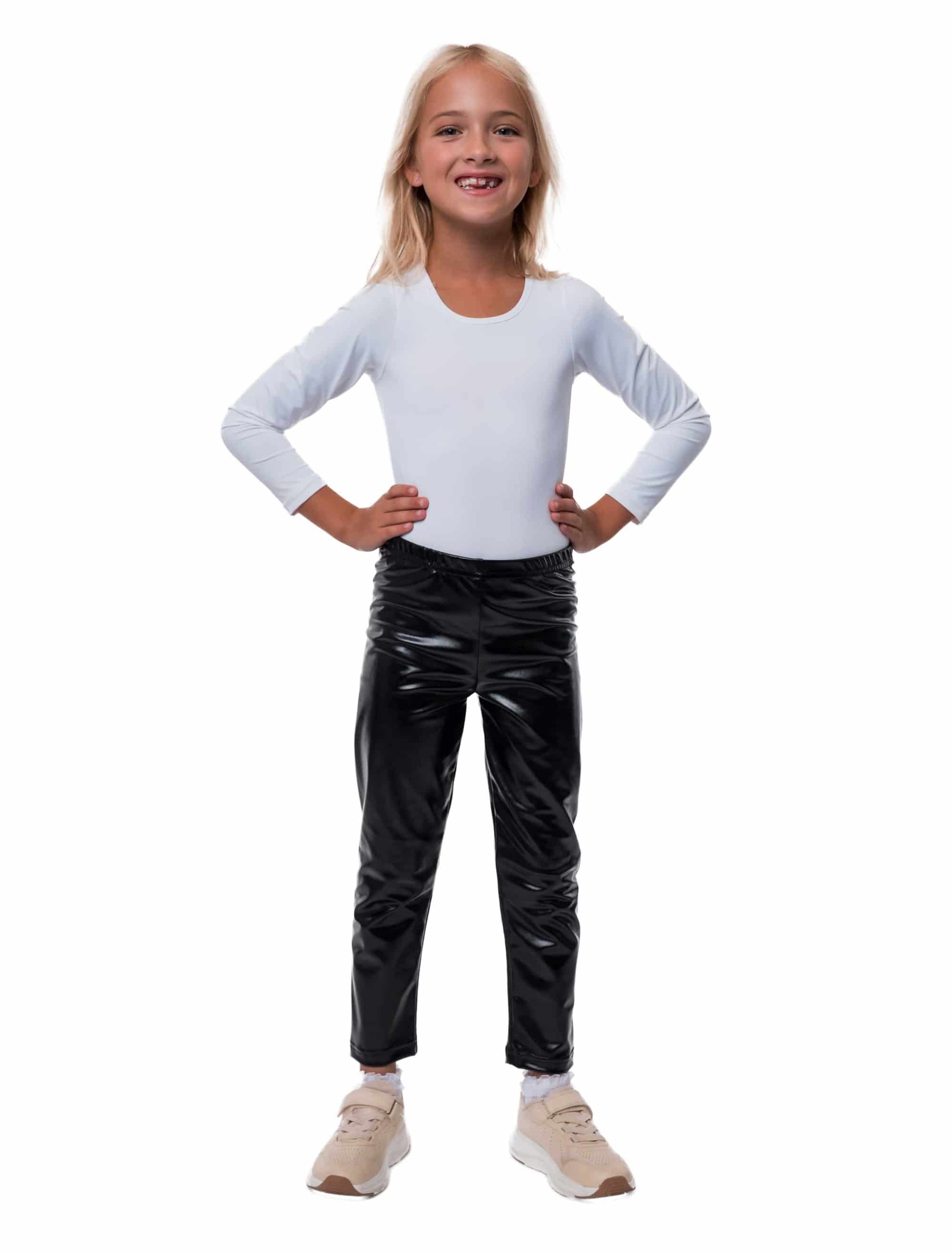 Leggings Metallic Kinder schwarz 116