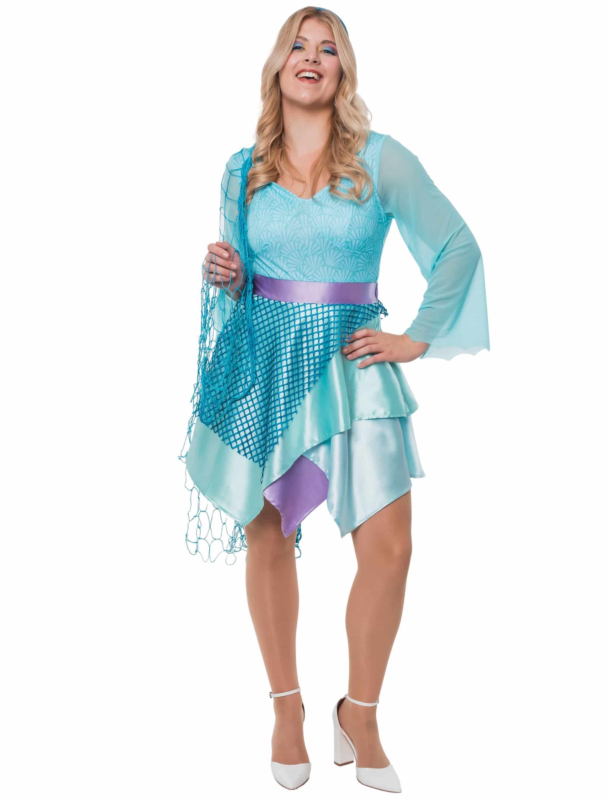 Kleid Meerjungfrau Damen türkis 2XL/3XL