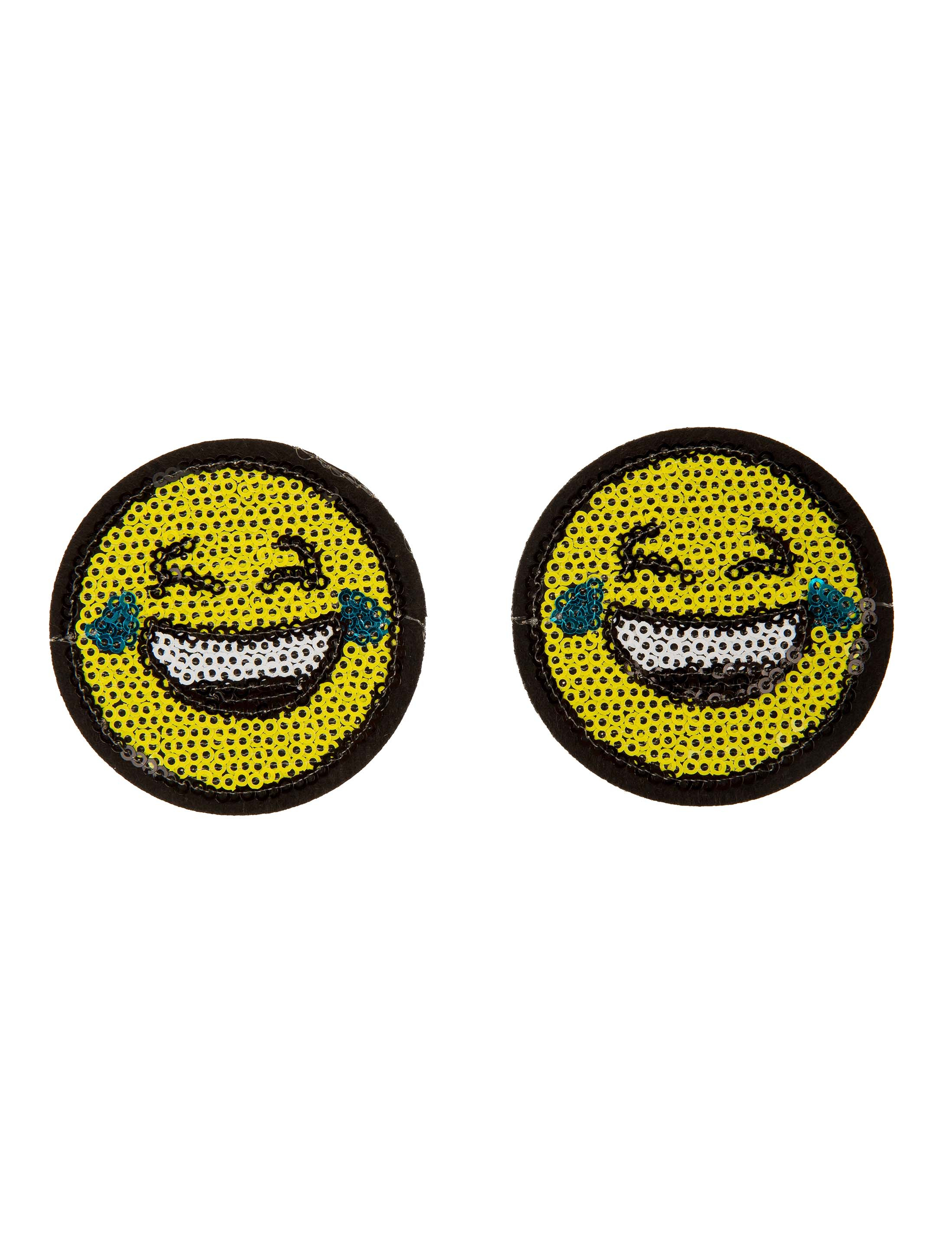 Bügelpatch Smiley Lachen 2 Stk.