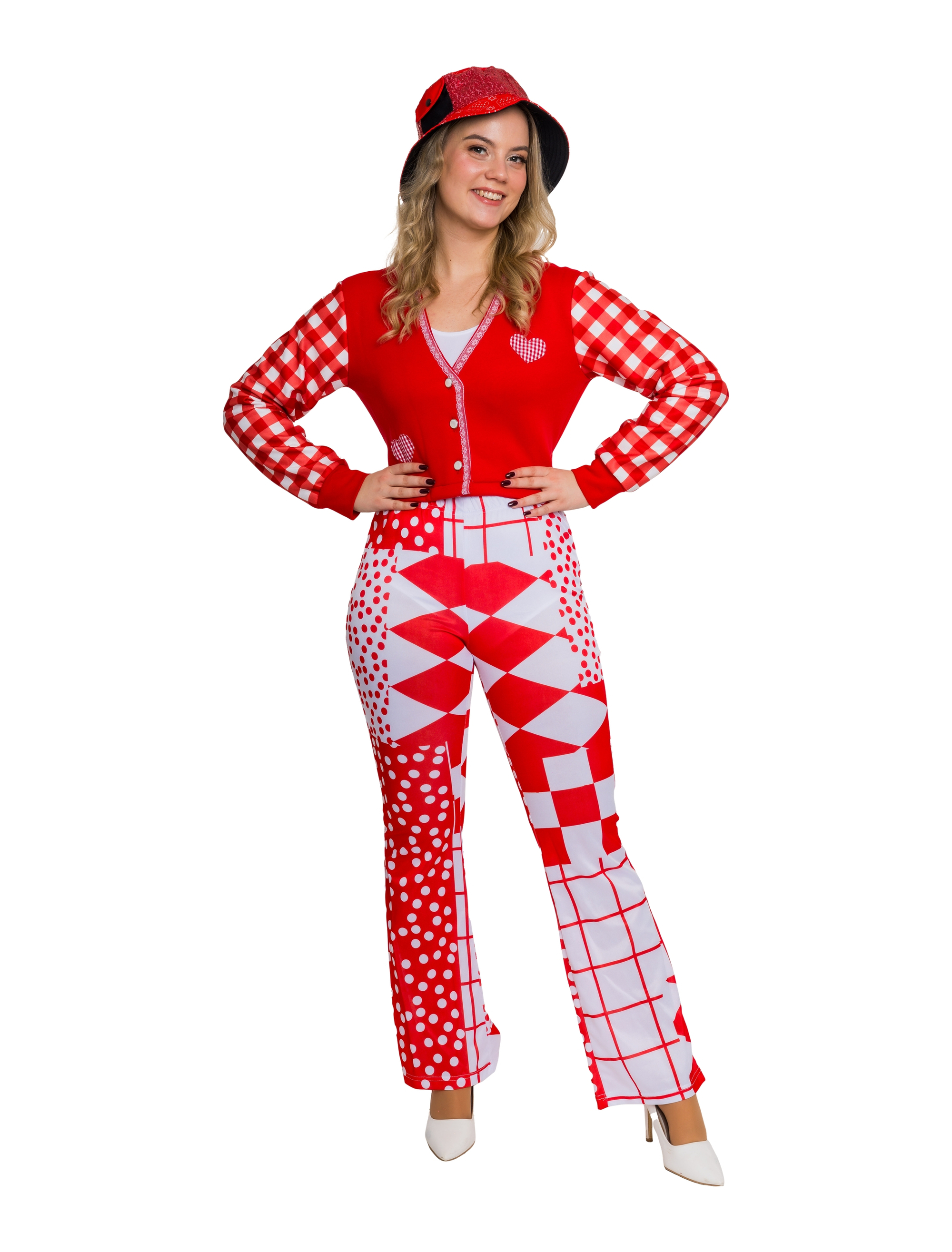 Hose Print rot/weiß L/XL