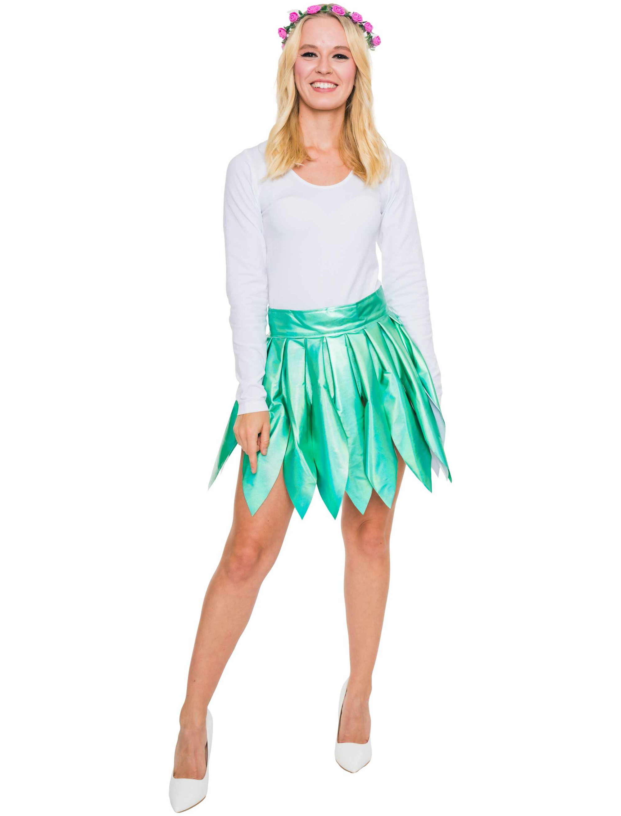 Rock Holographisch Damen grün S/M