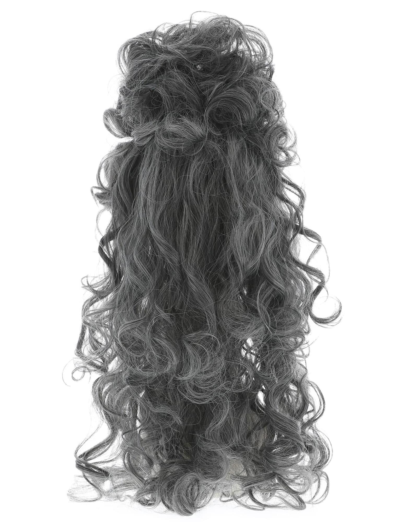 Perücke mit Locken und Pony grau