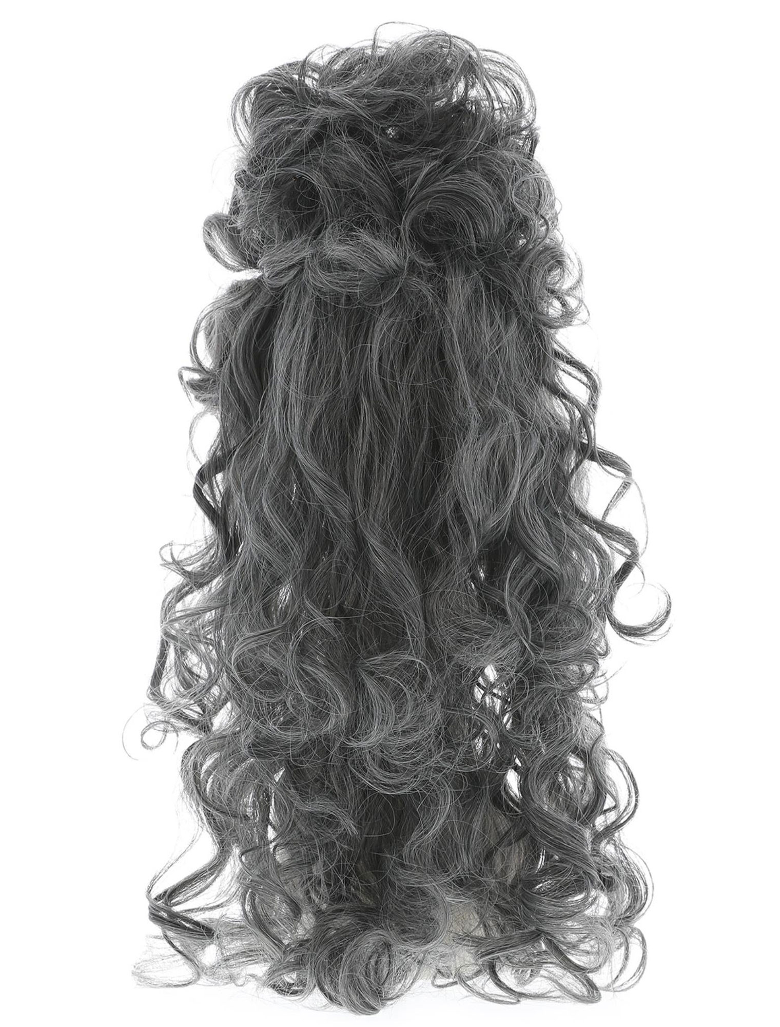 Perücke mit Locken und Pony grau
