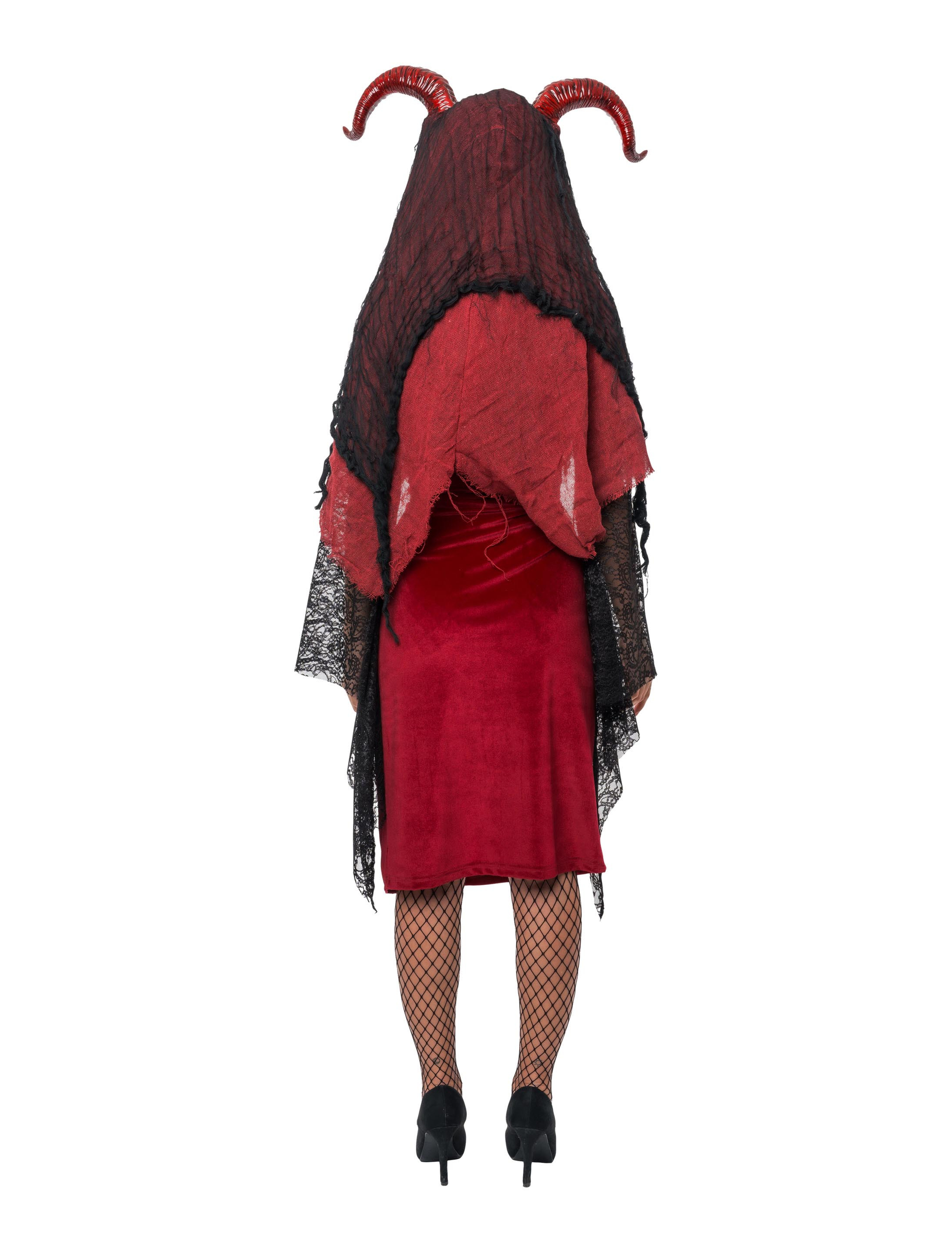 Kleid Samt Vampir mit Kreuz Damen rot/schwarz S/M
