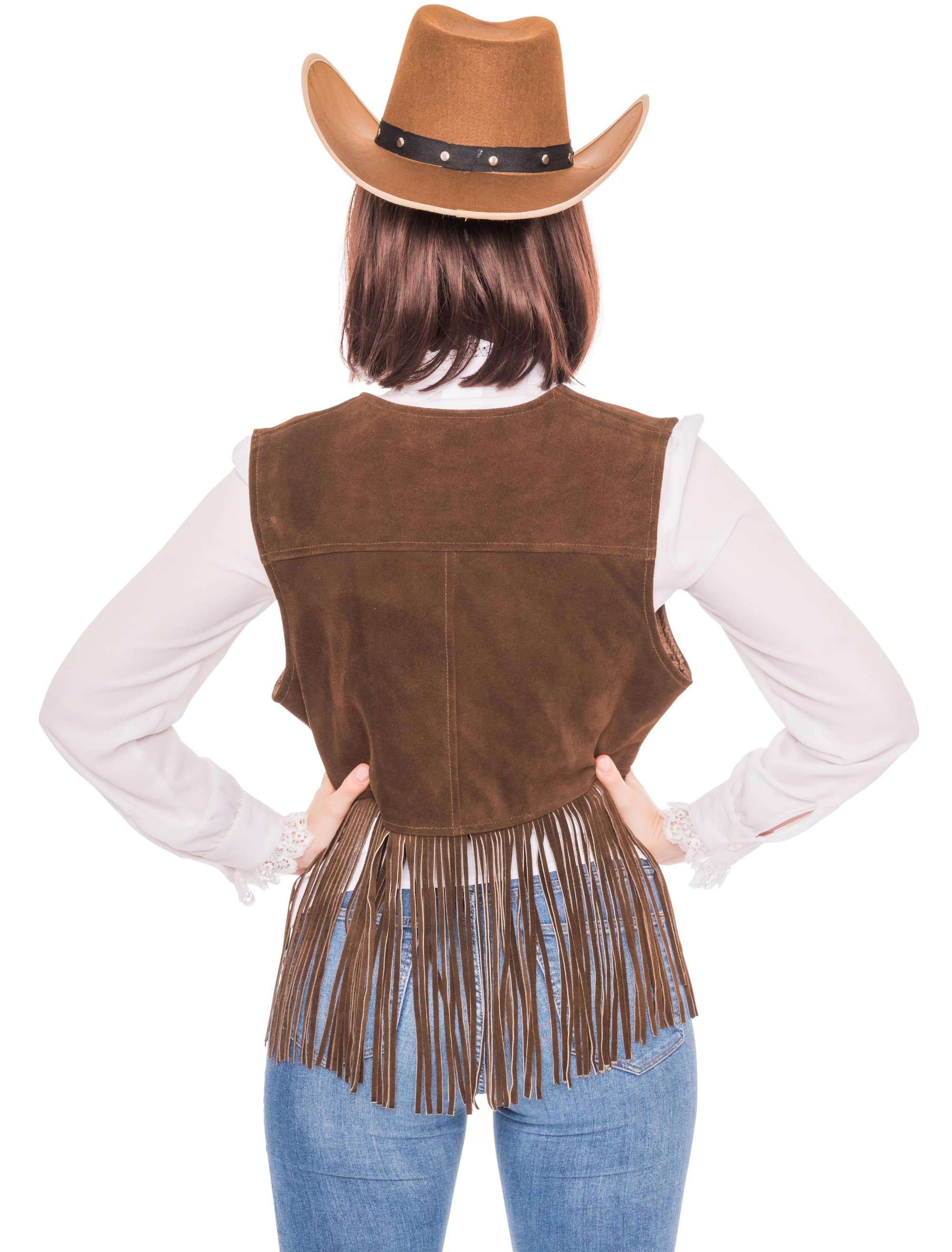 Weste Cowboy Damen dunkelbraun L/XL
