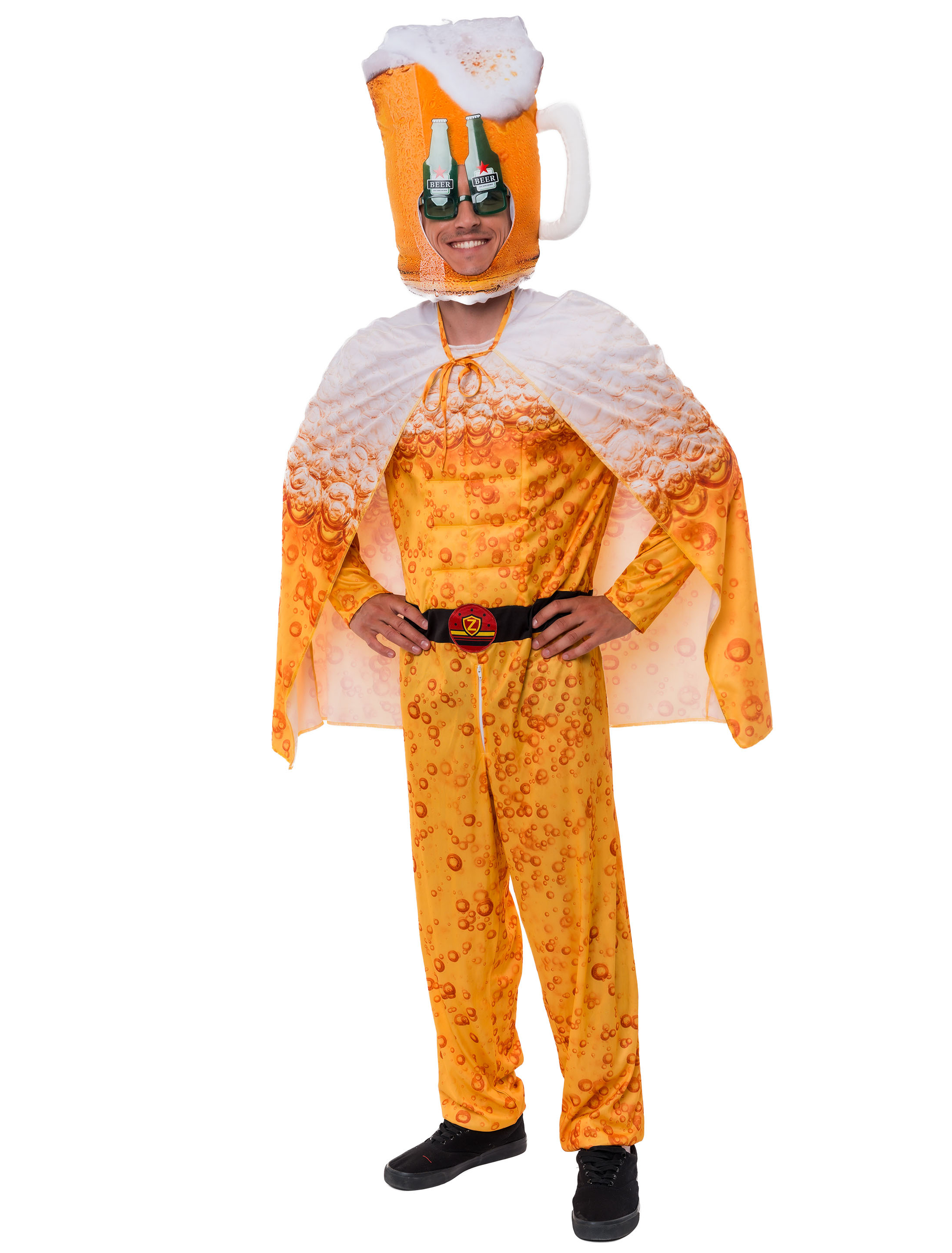 Kostüm Bierkönig 2-tlg. Herren gelb/weiß M/L