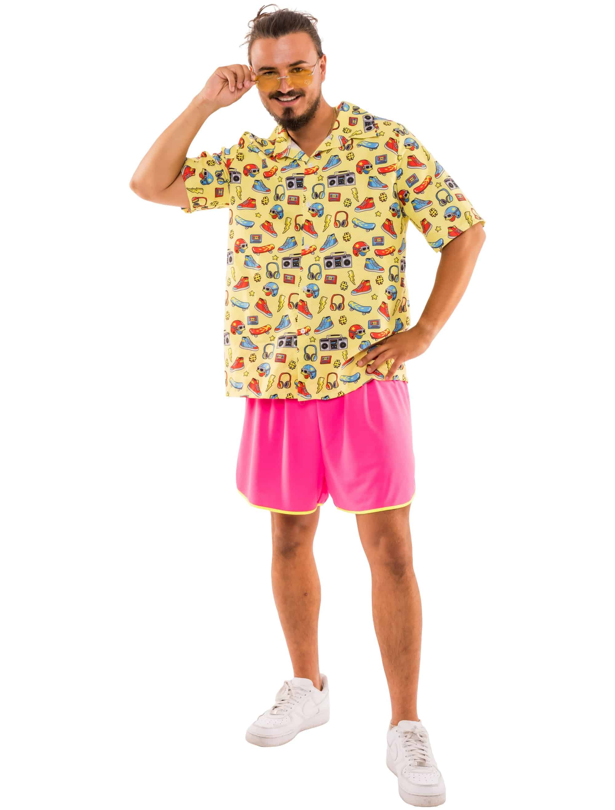 Hemd mit Print Skater Print Herren gelb XL