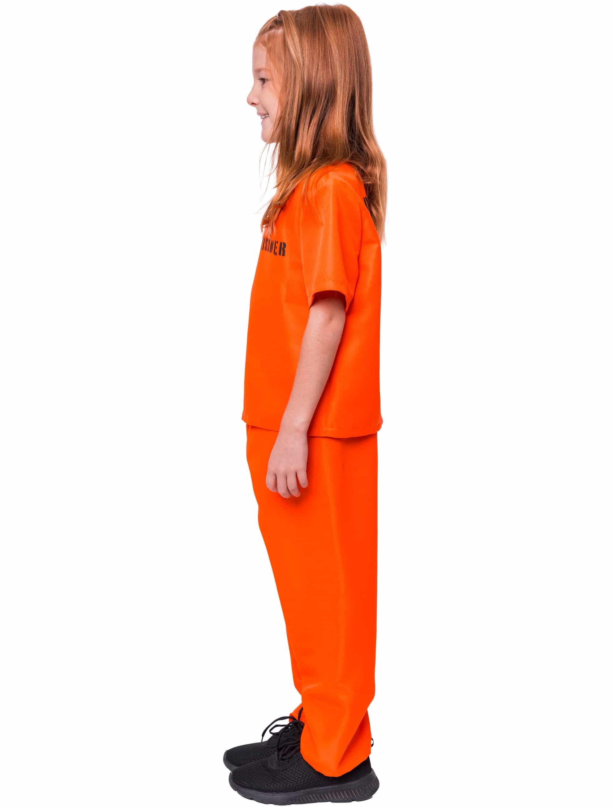 Kostüm Gefangener 2-tlg. Kinder orange 116