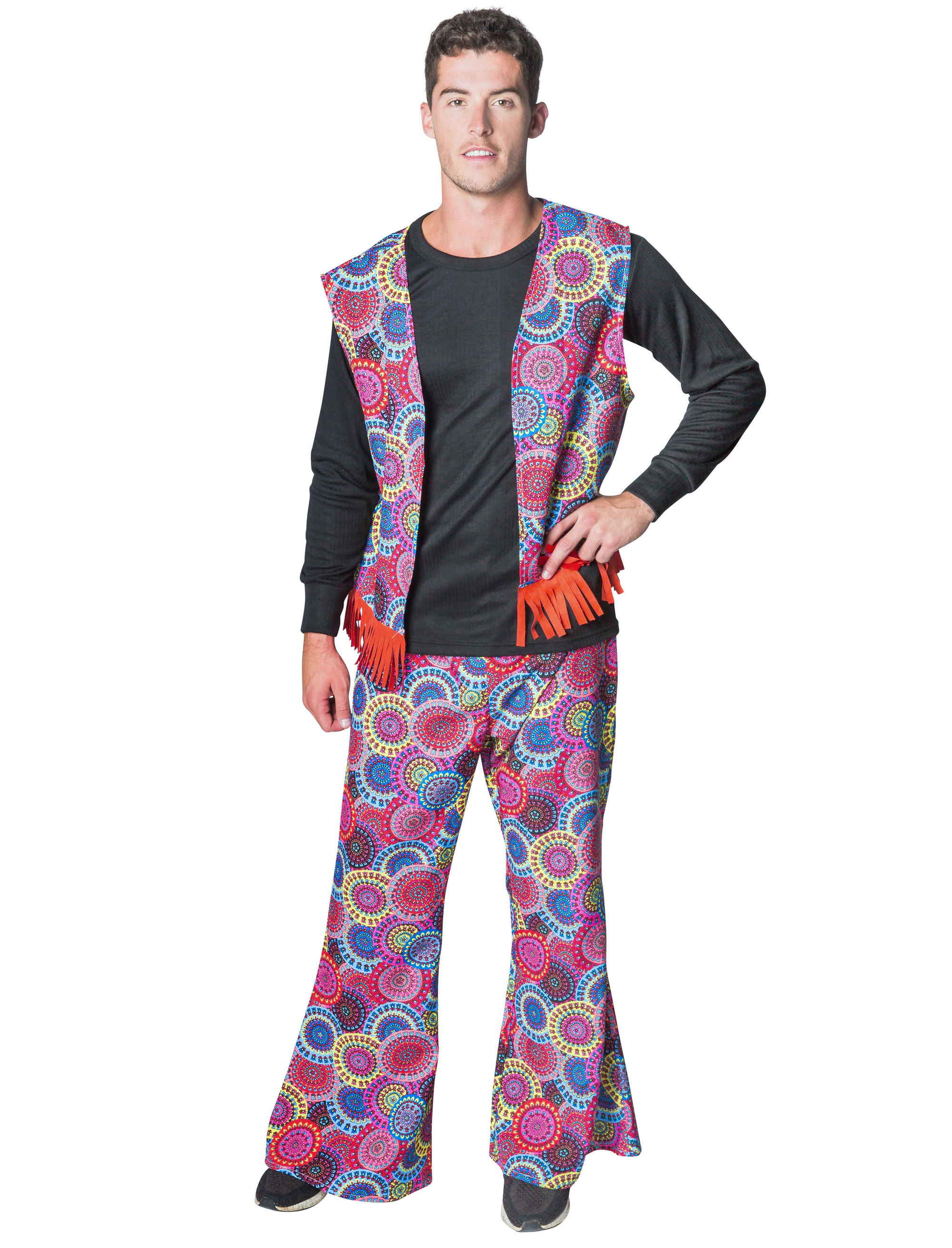 Schlaghose Hippie Herren Herren rot 54-56
