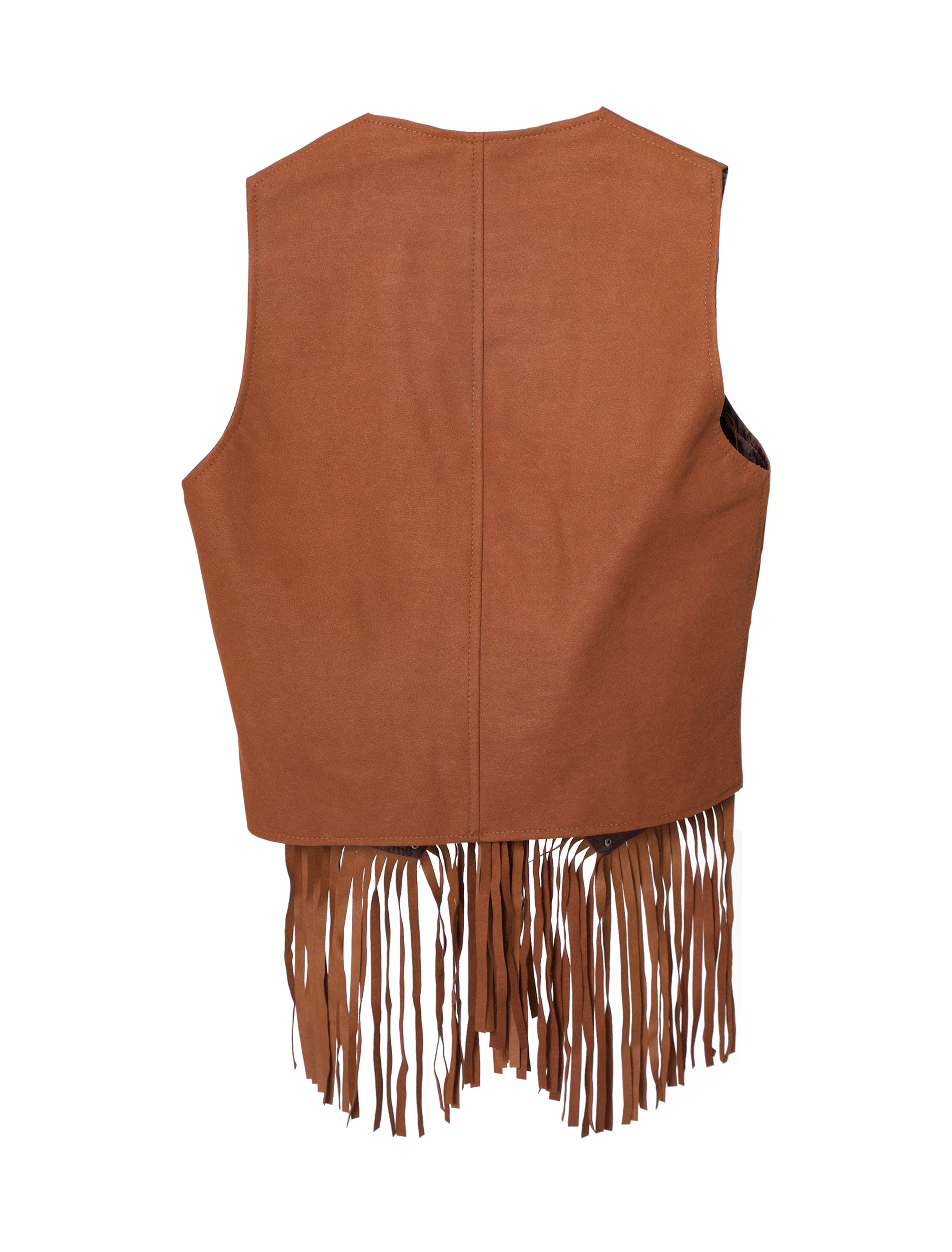 Weste mit Fransen Damen braun S/M