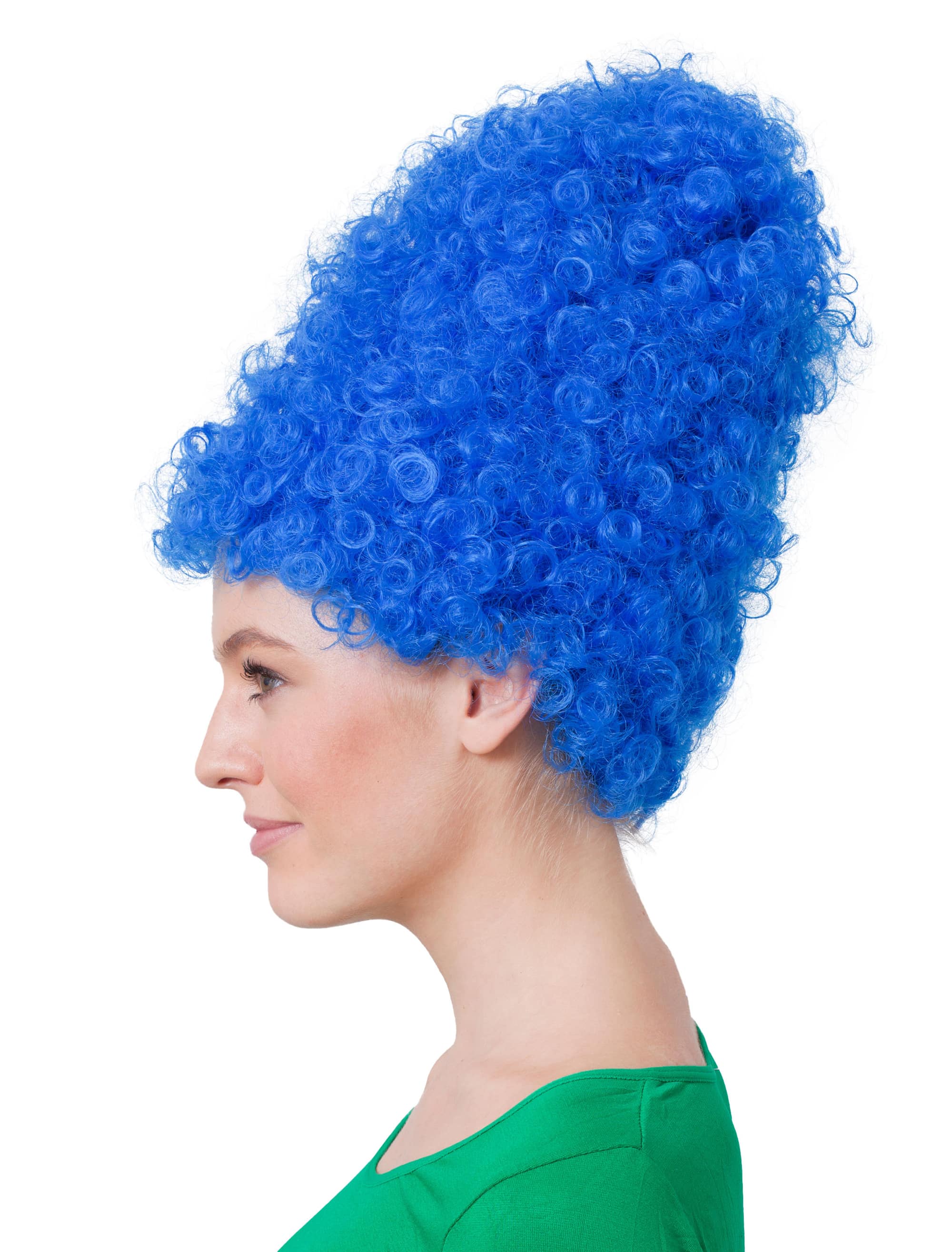 Perücke Margie Turmfrisur lockig blau