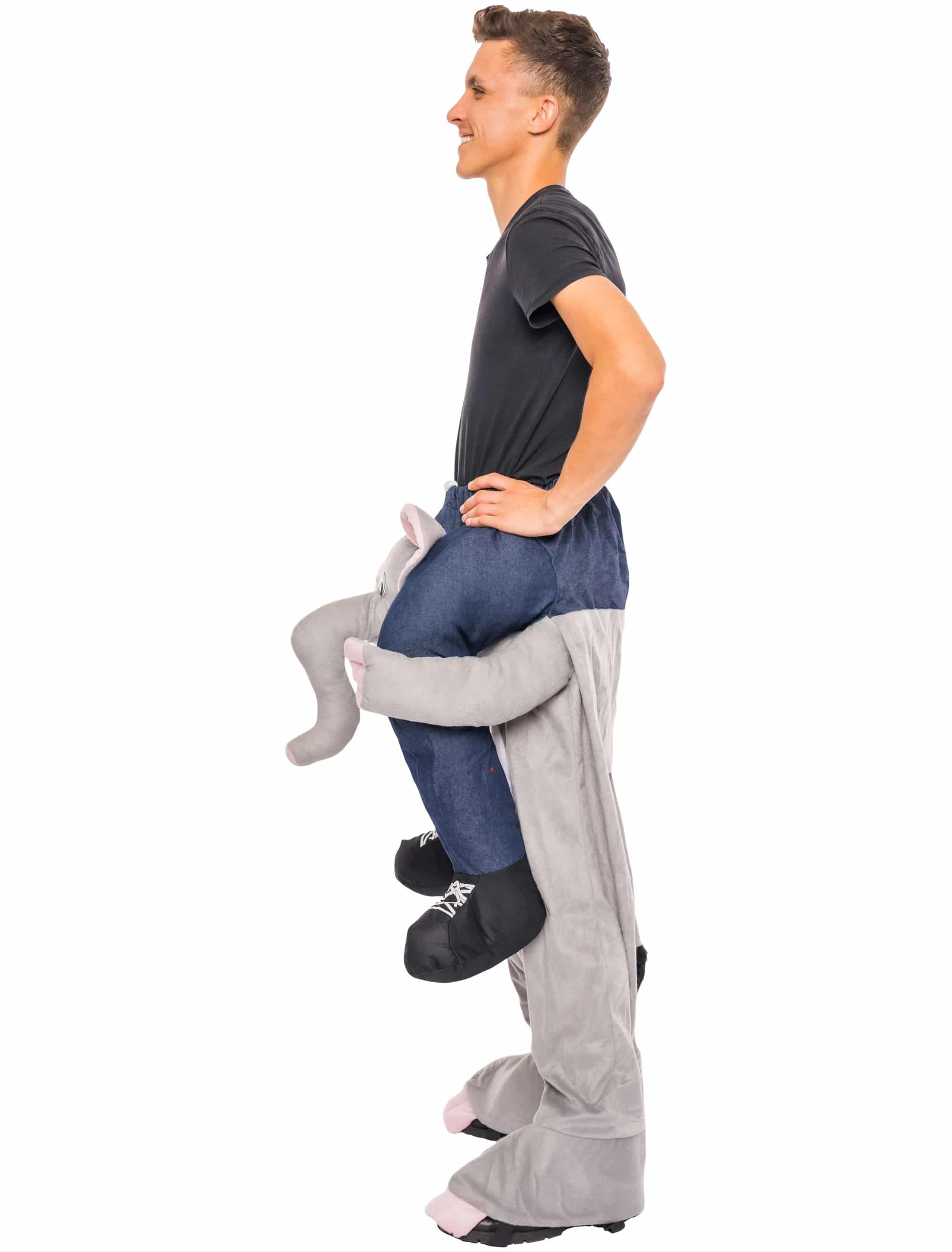 Kostüm Huckepack Elefant grau one size