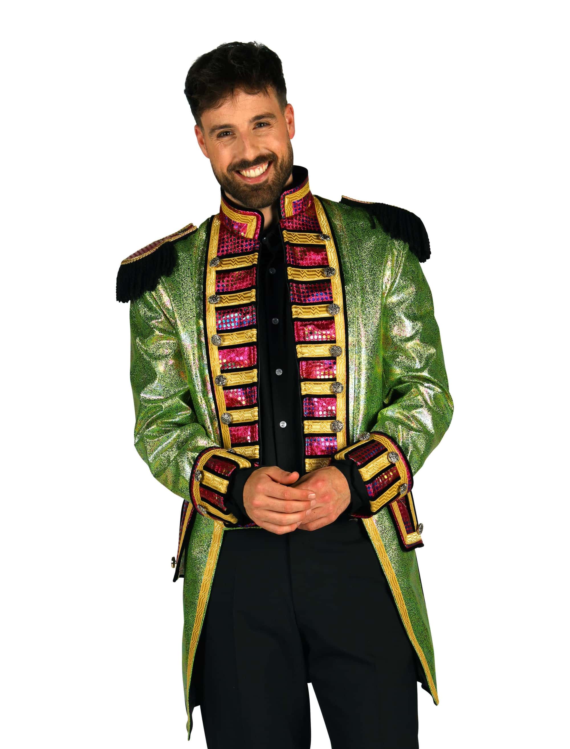 Jacke Zirkusdirektor metallic Herren grün L