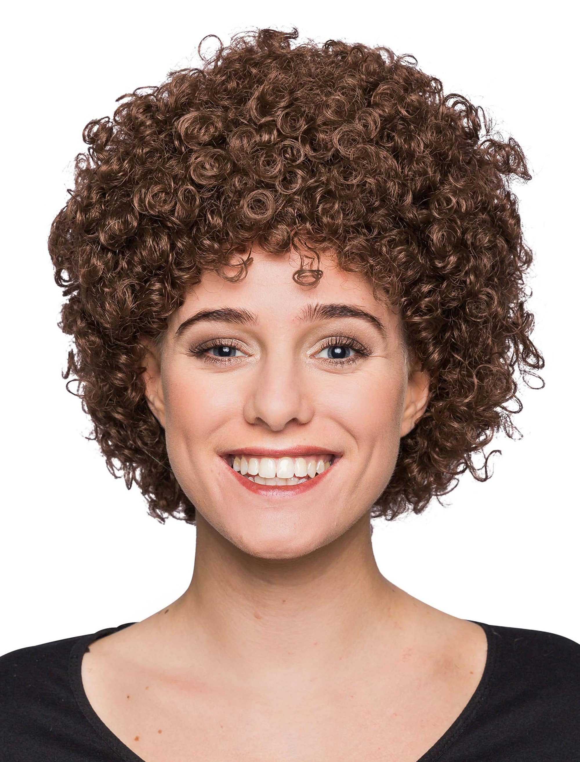 Perücke Clown Locken braun one size