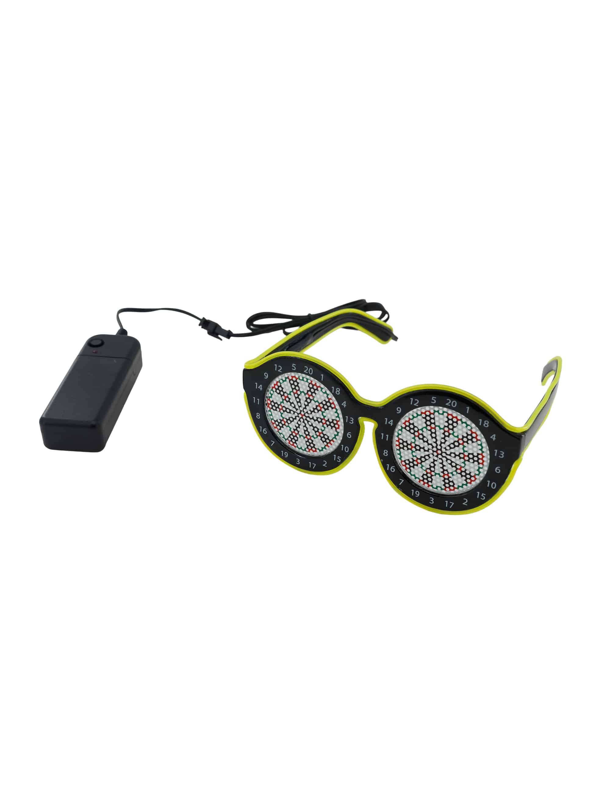 LED Brille Darts gelb