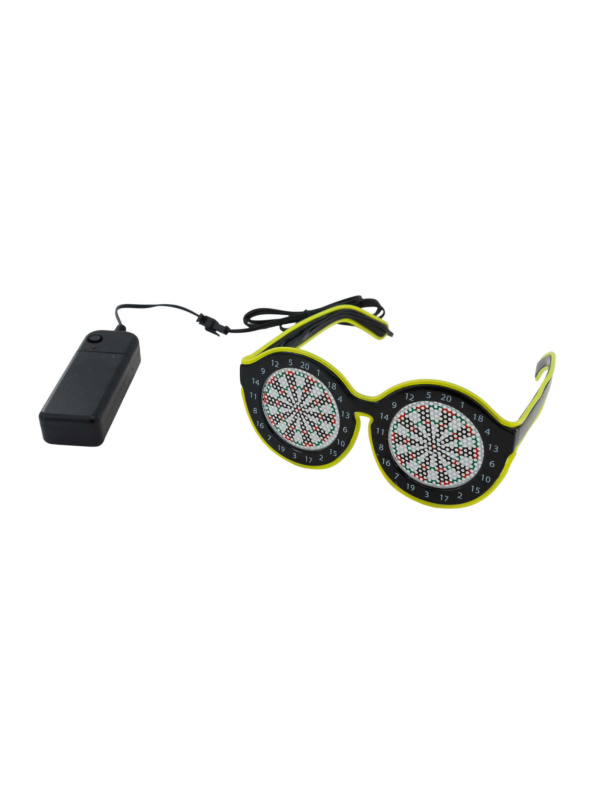 LED Brille Darts gelb