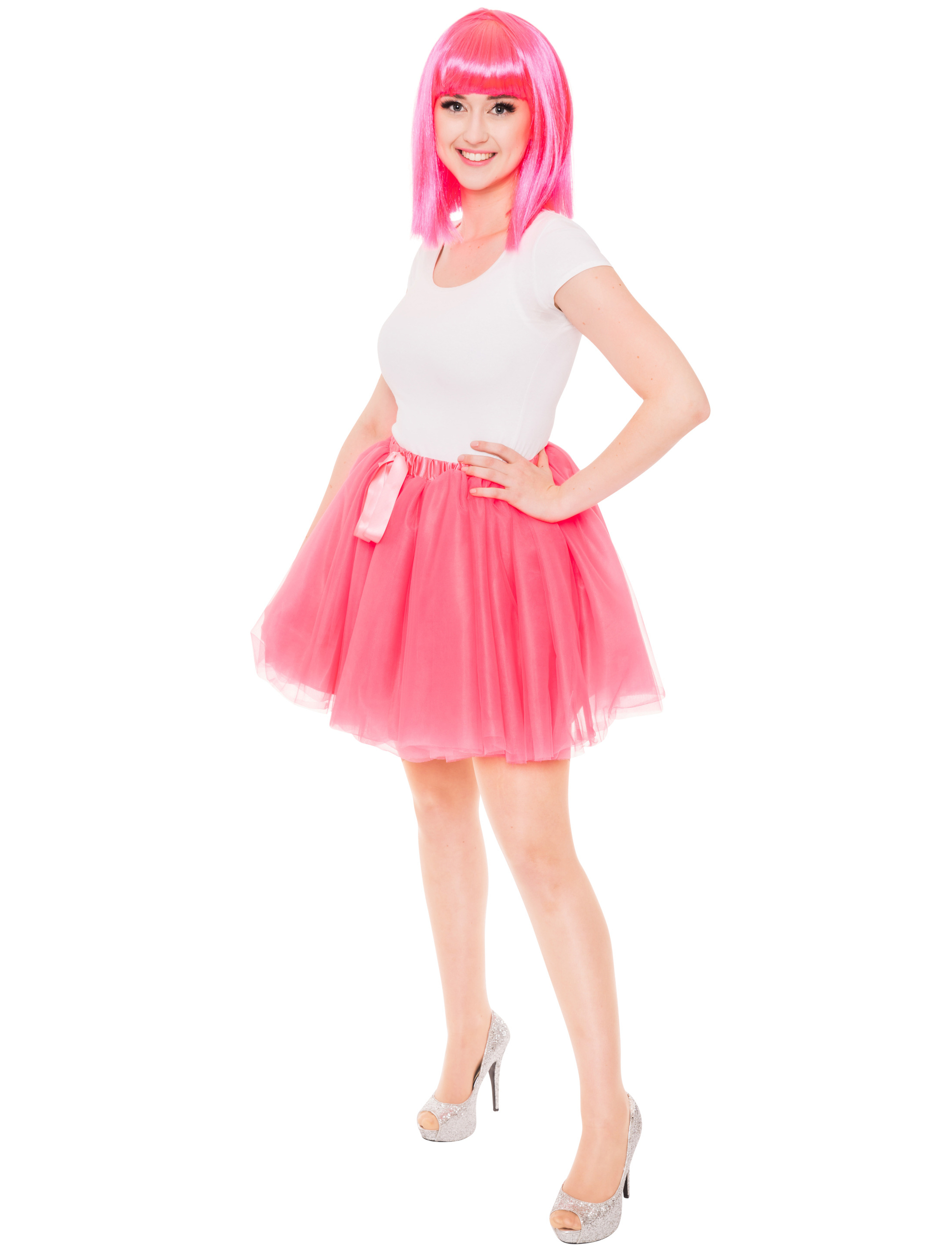 Tüllrock Damen pink one size