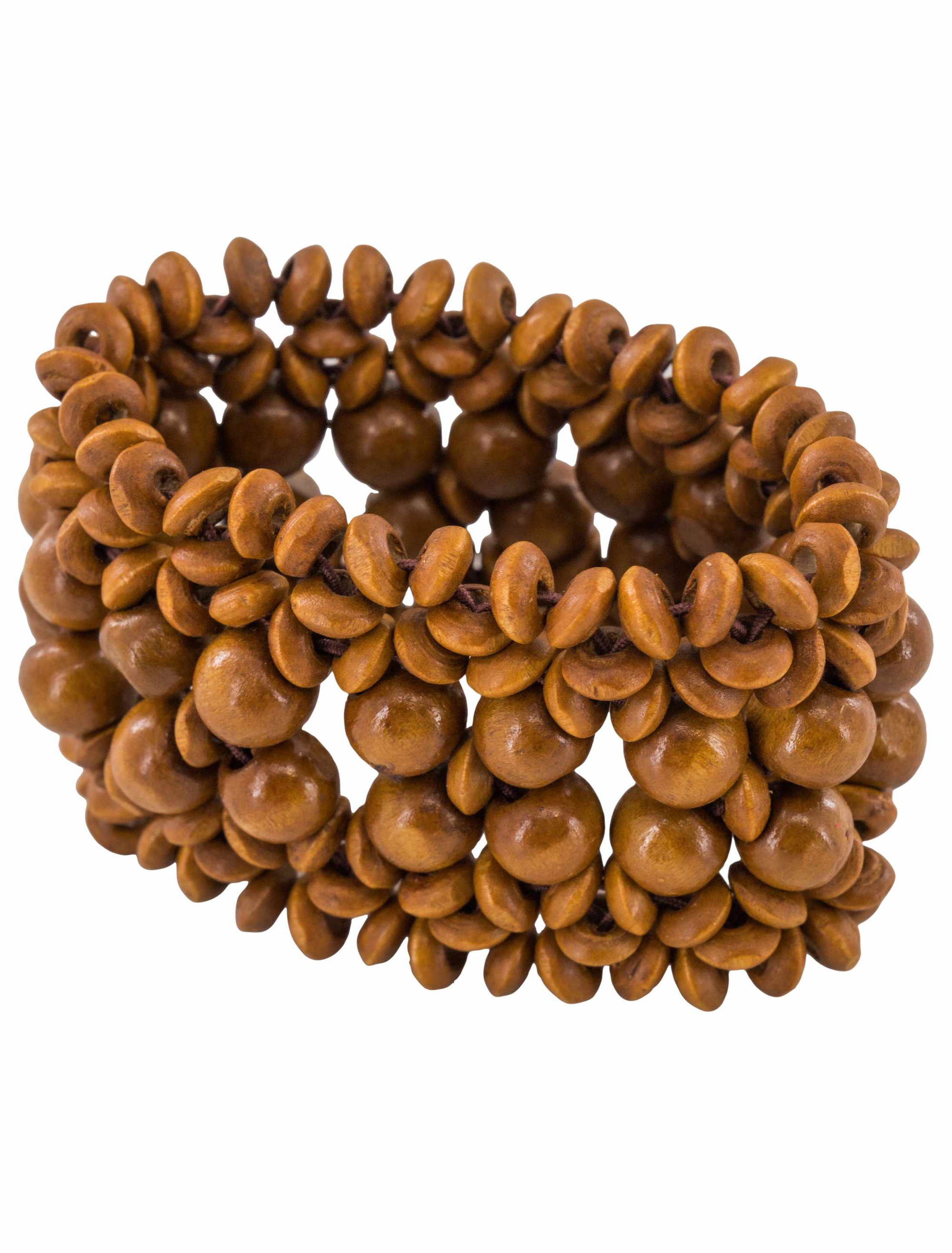 Armband Holz braun/weiß