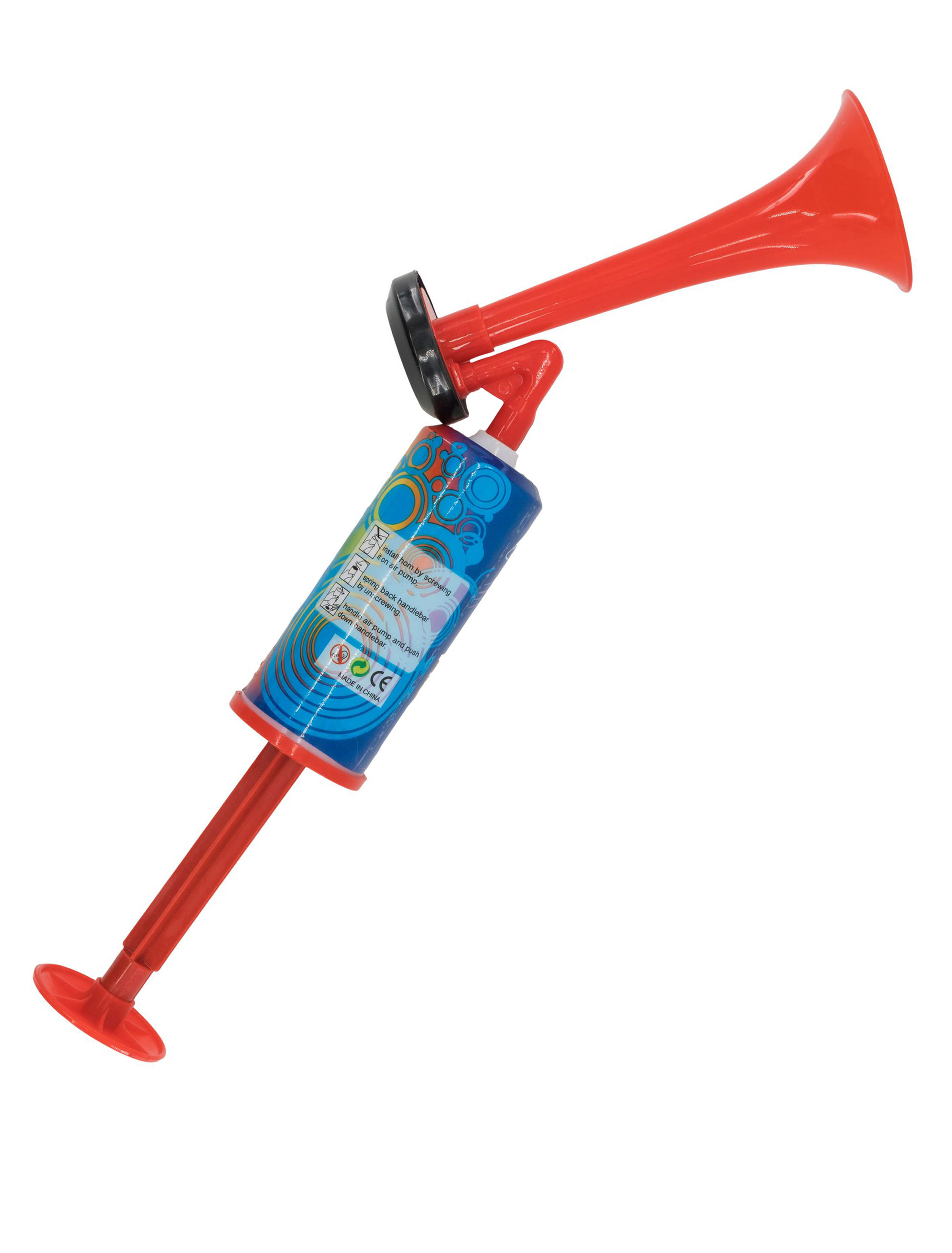 Horn mit Handpumpe rot