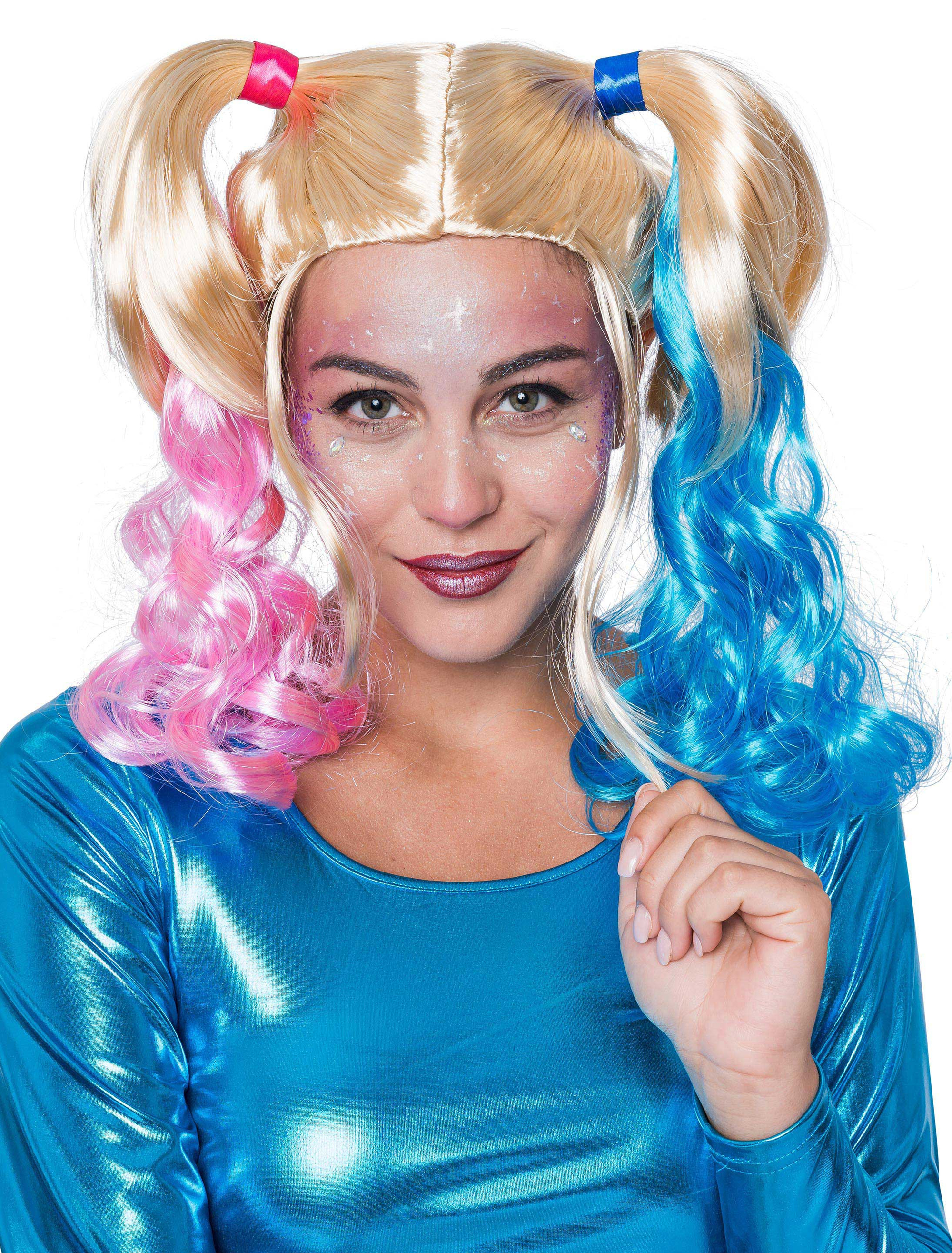 Perücke mit Zöpfen blond one size