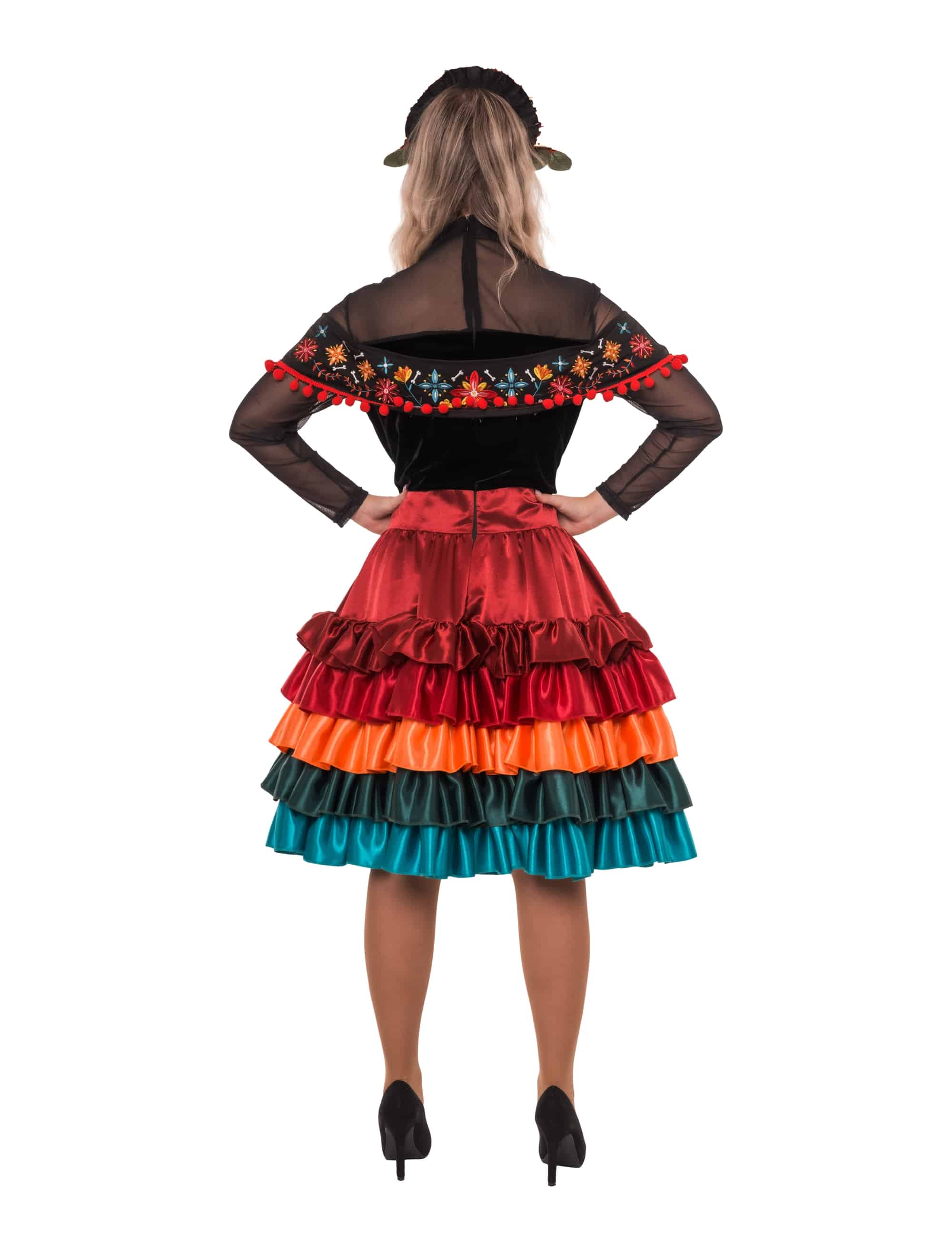 Kleid Dia de los muertos bunt XS