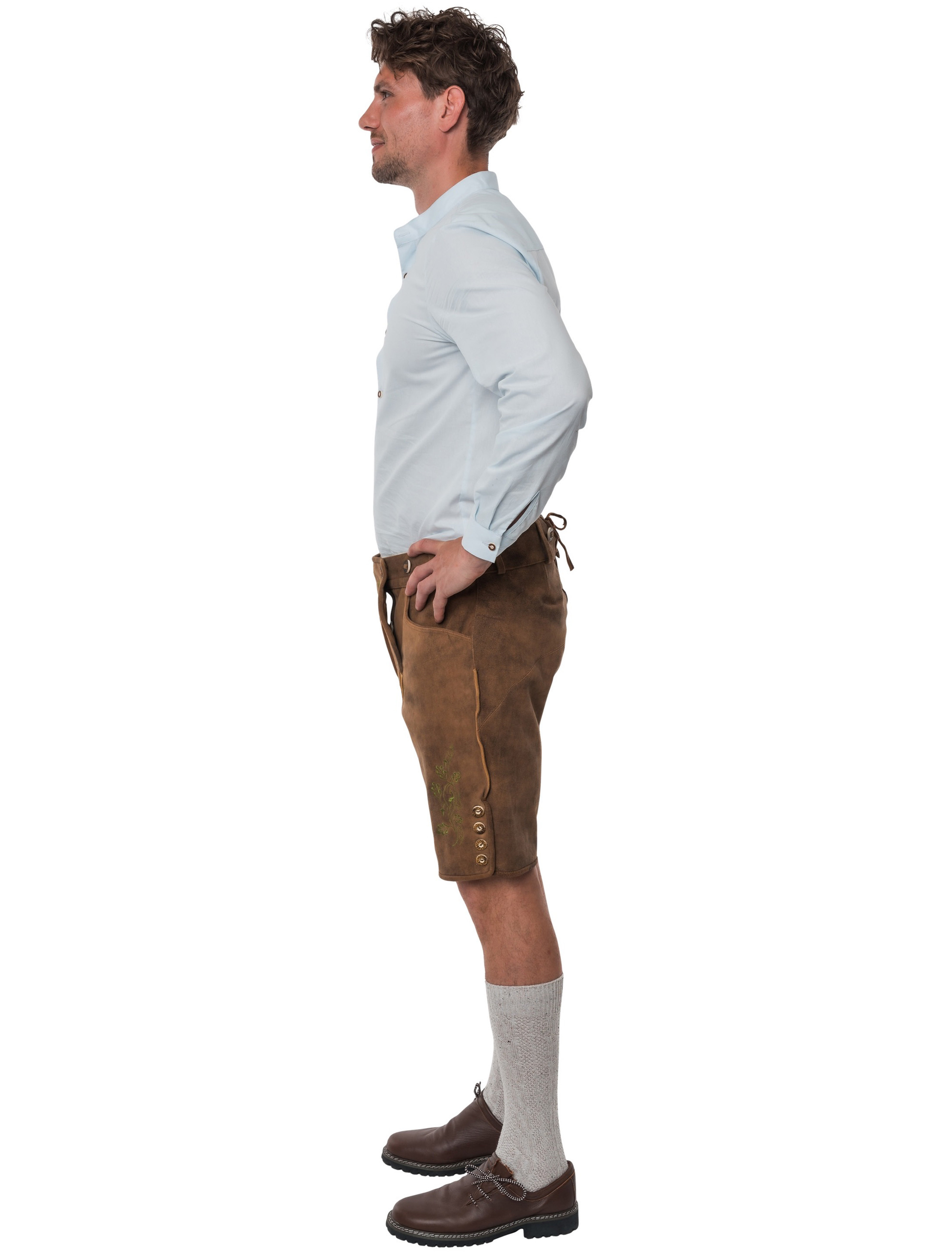 Lederhose kurz Reh Herren hellbraun S