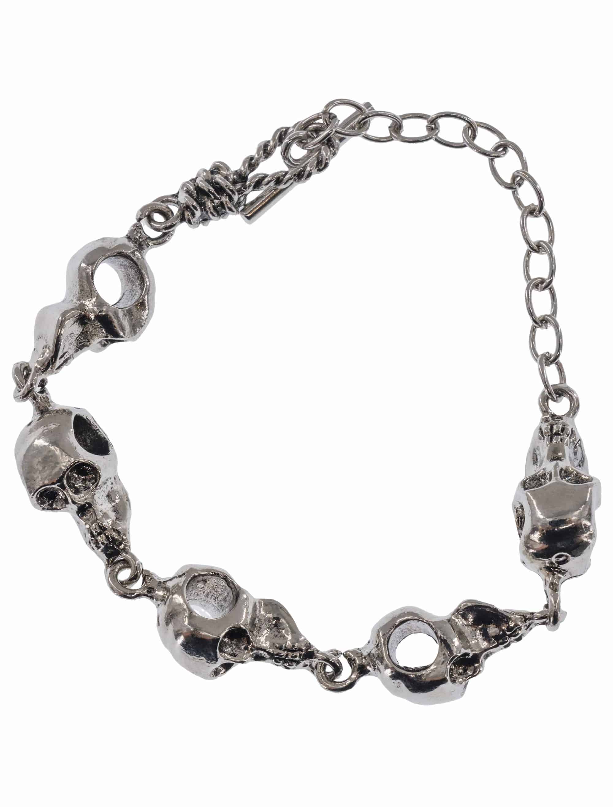 Armband Totenköpfe silber