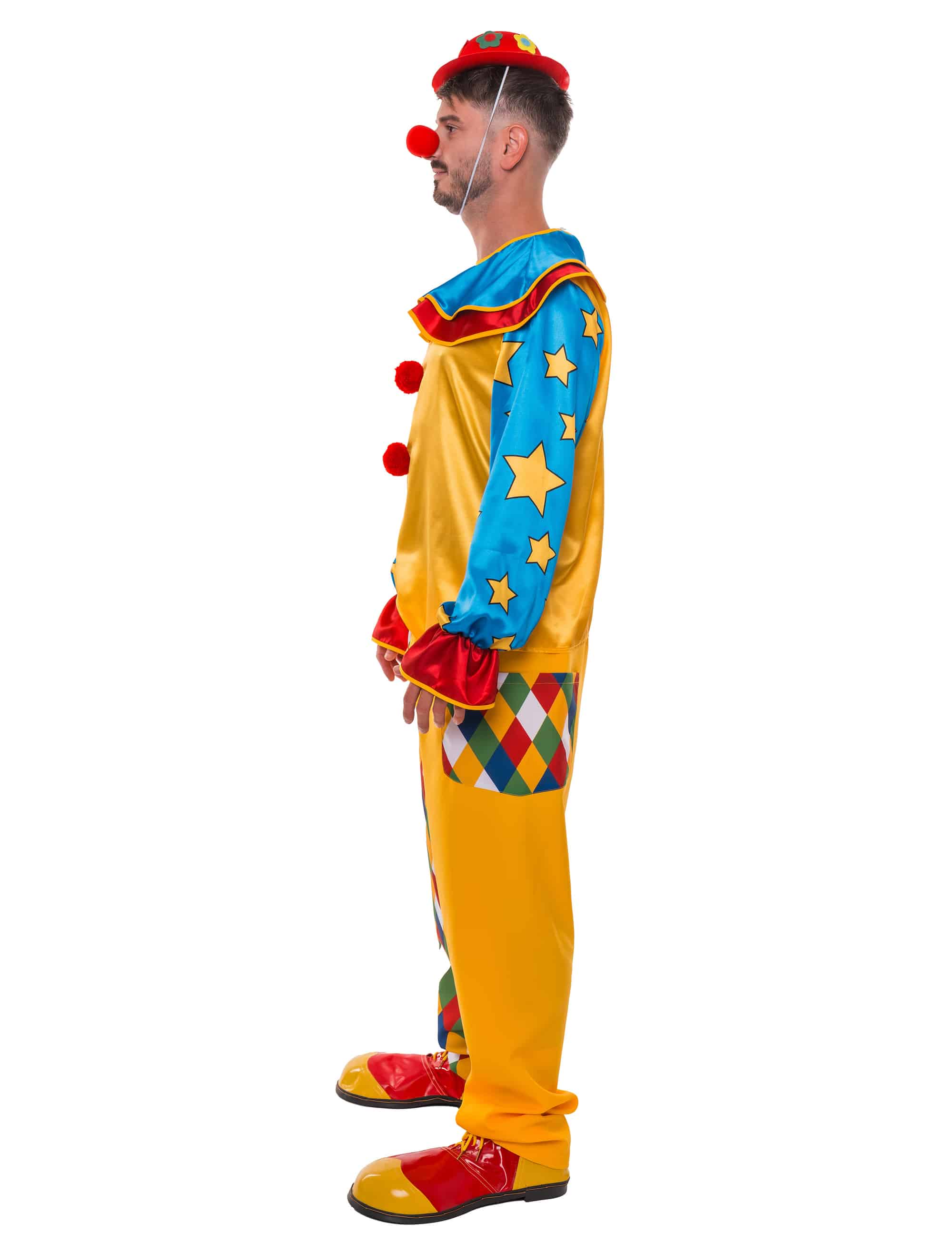 Oberteil Clown mit Pompoms und Sternen bunt L/XL