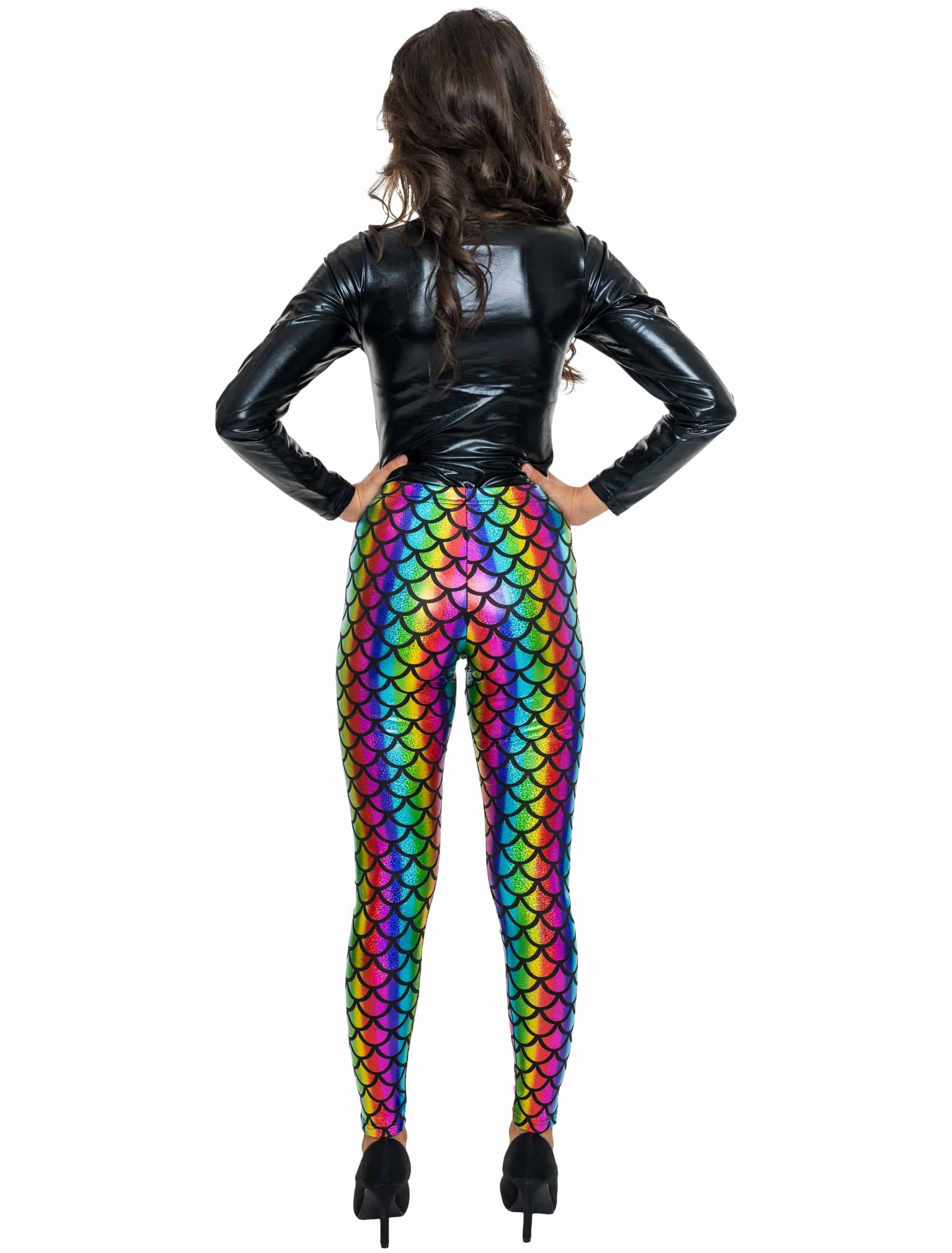 Leggings Meerjungfrau Metallic Damen bunt L/XL
