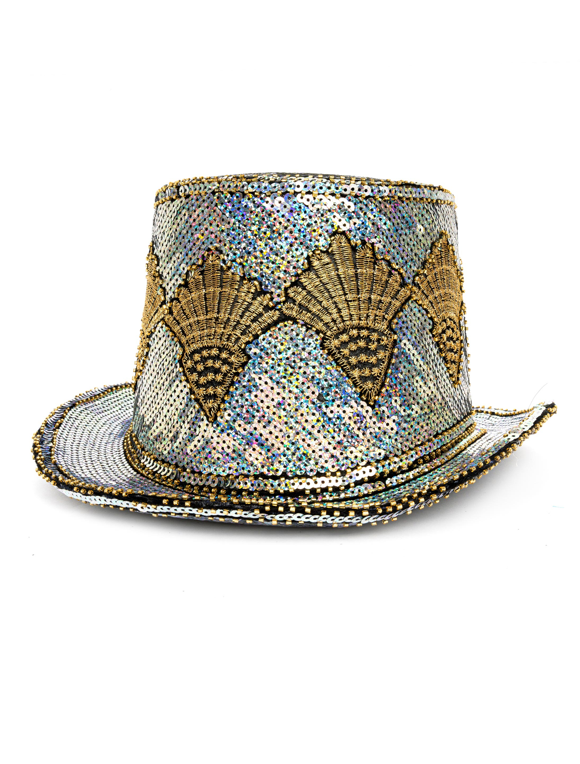 Zylinder Pailletten silber deluxe