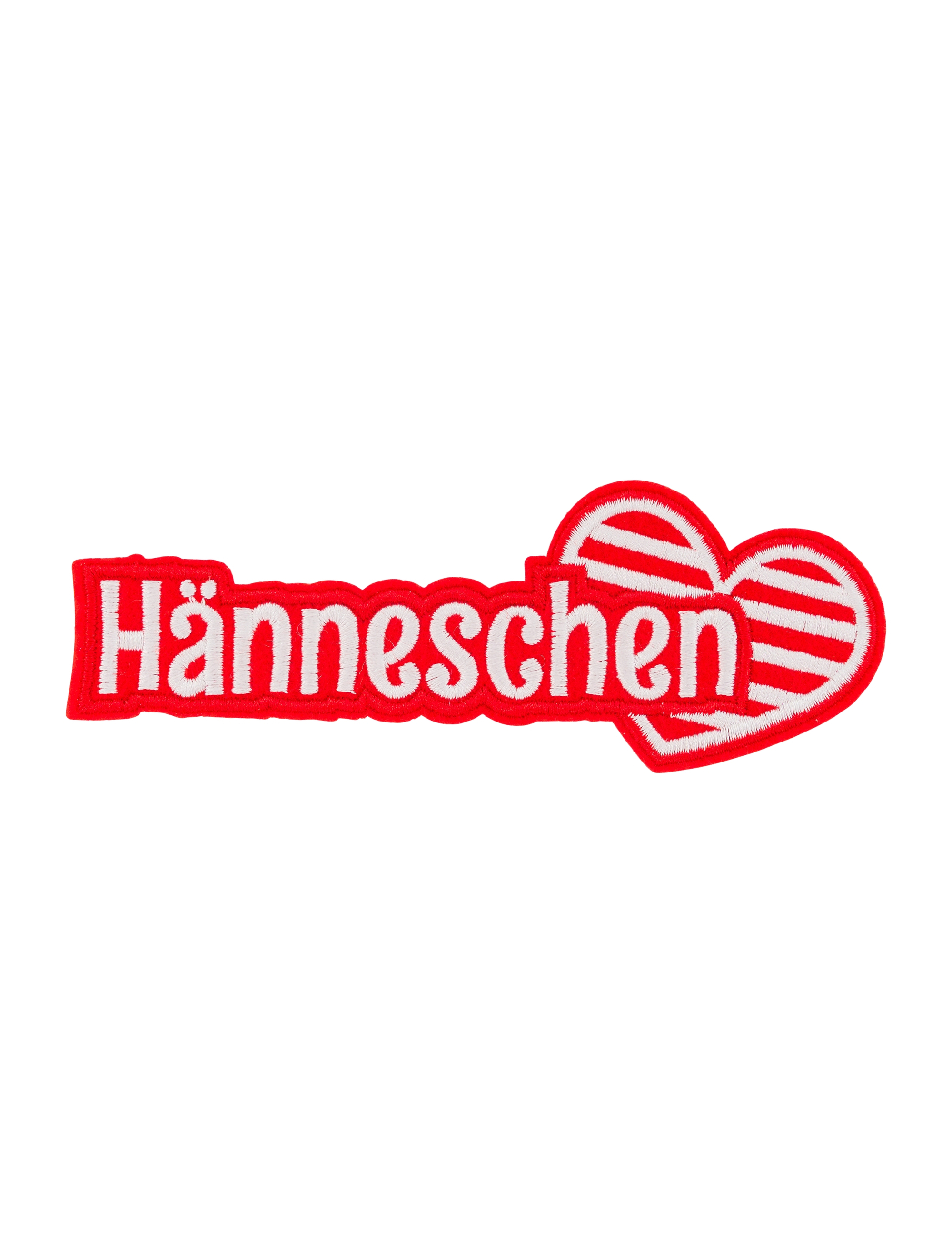 Bügelpatch Hänneschen 14cm rot/weiß