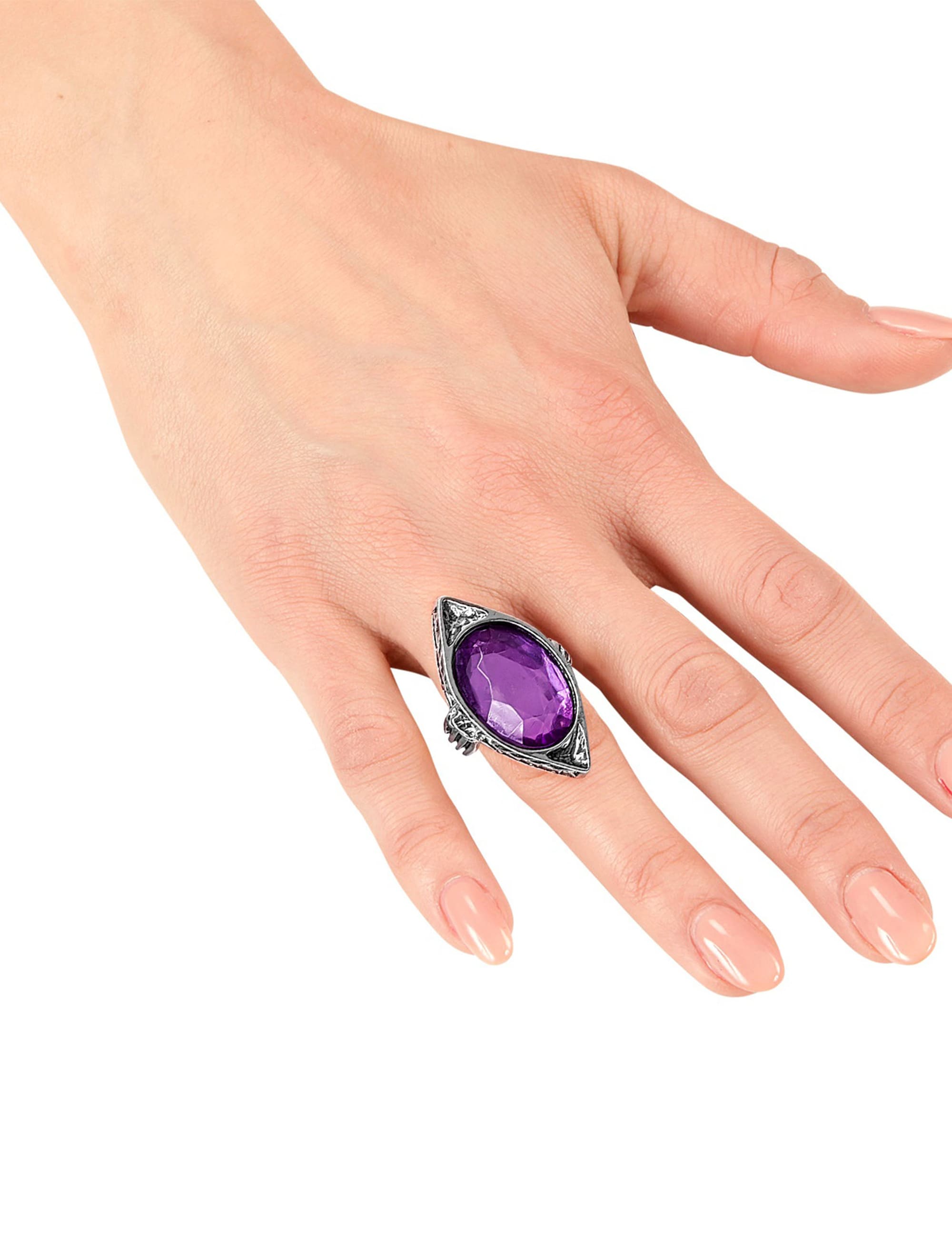 Ring mit Stein silber/lila