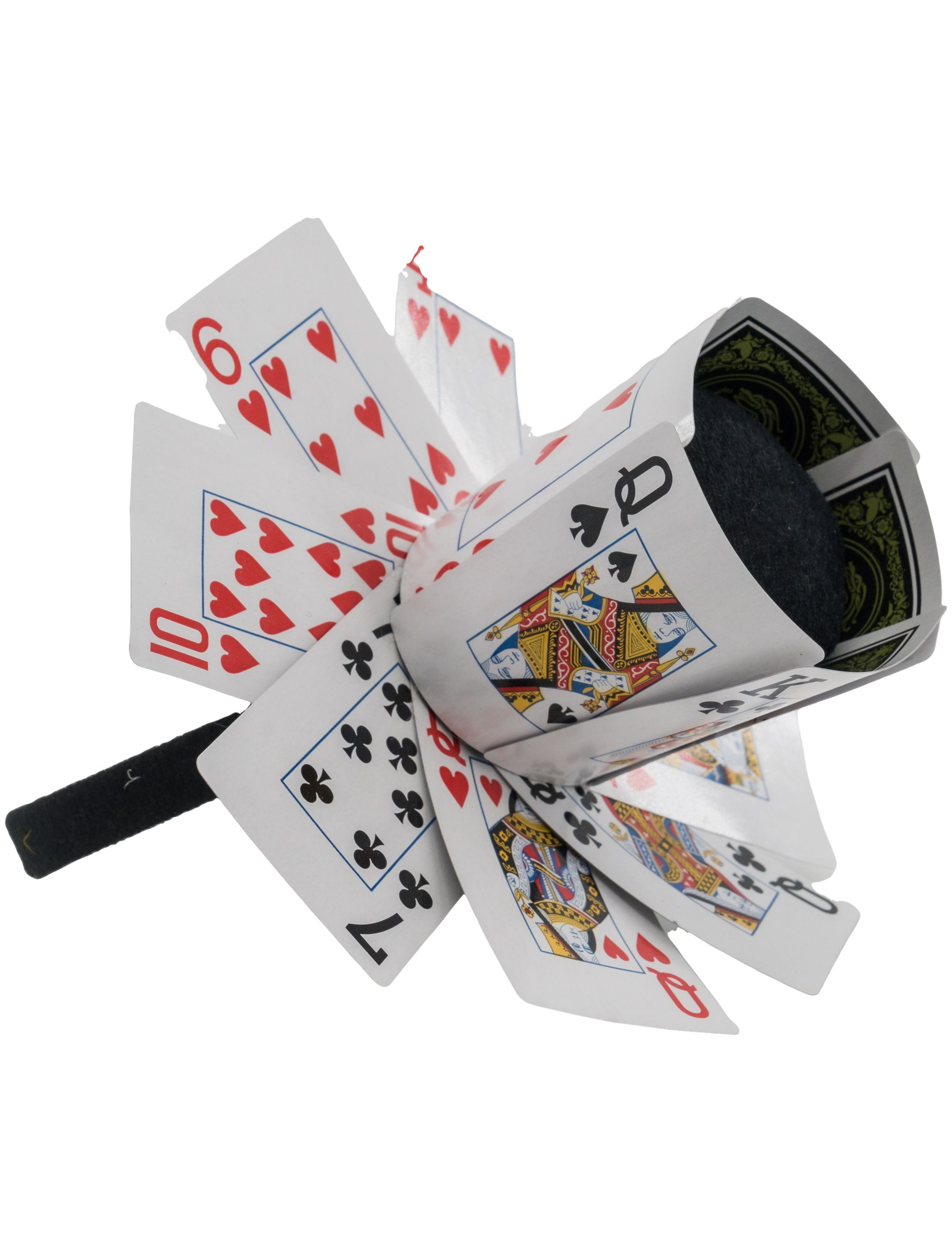 Haarreifen Mini mit Poker Hut Damen schwarz/weiß/rot
