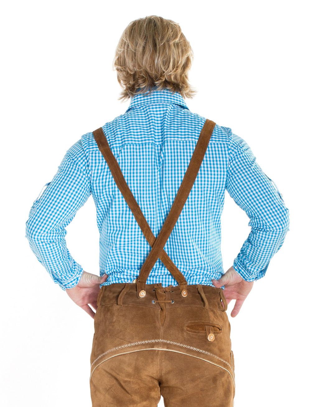 Trachtenhemd Herren türkis/weiß 5XL