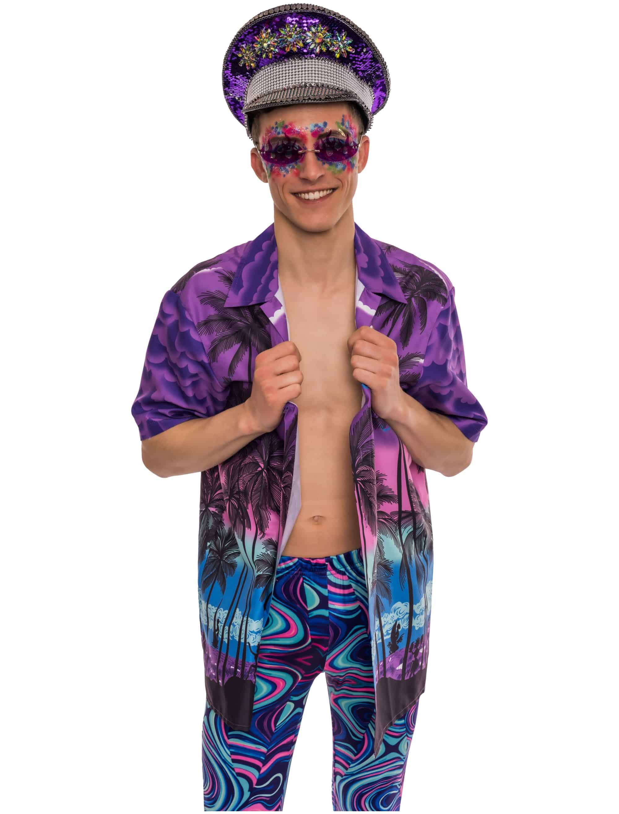 Hawaiihemd Herren lila M