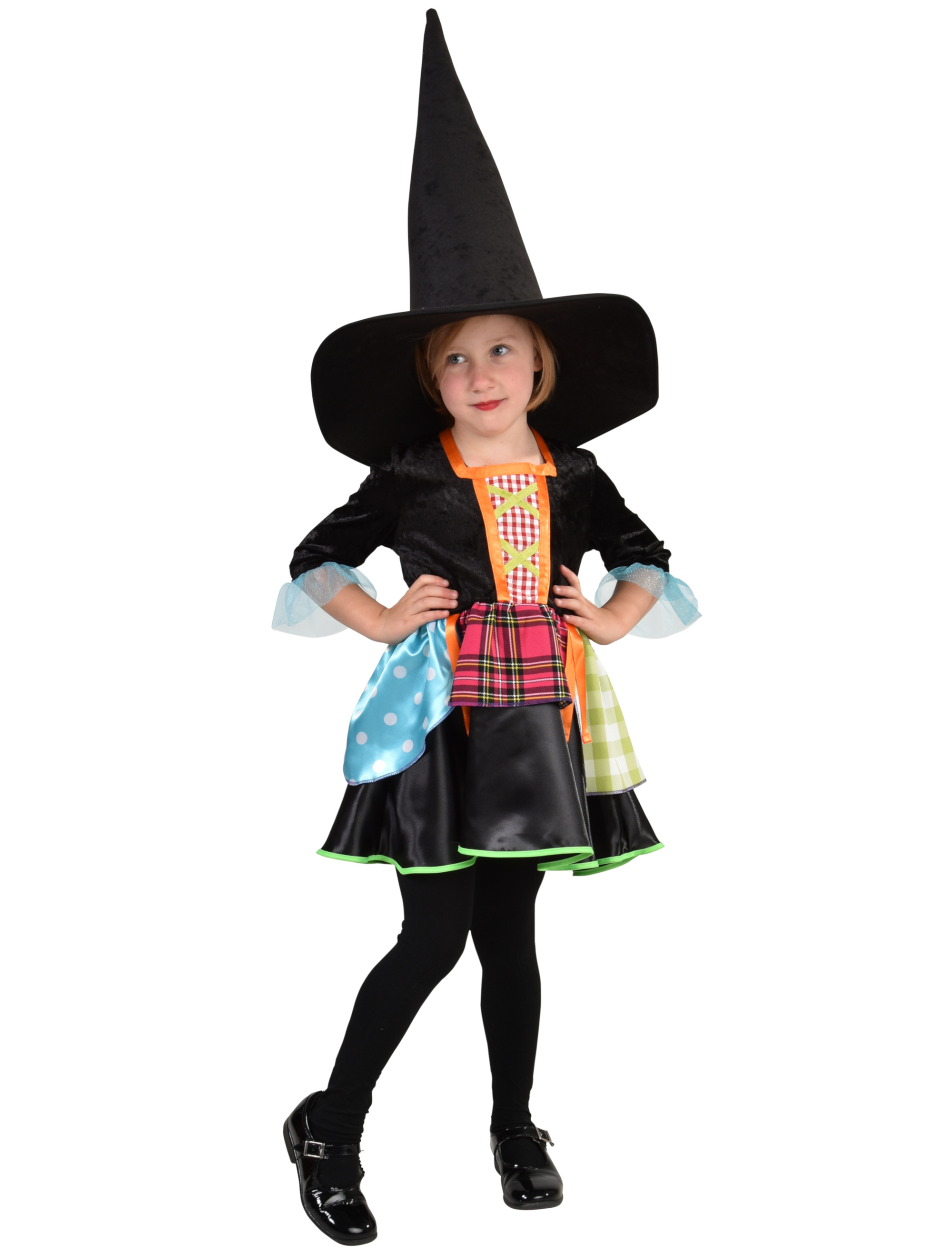Kleid Hexe Kinder bunt 164