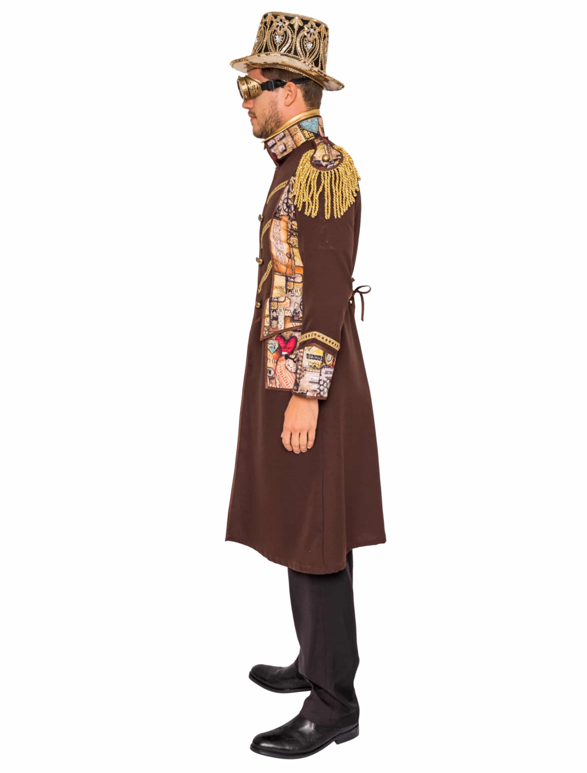 Uniformmantel Steampunk Herren braun 52