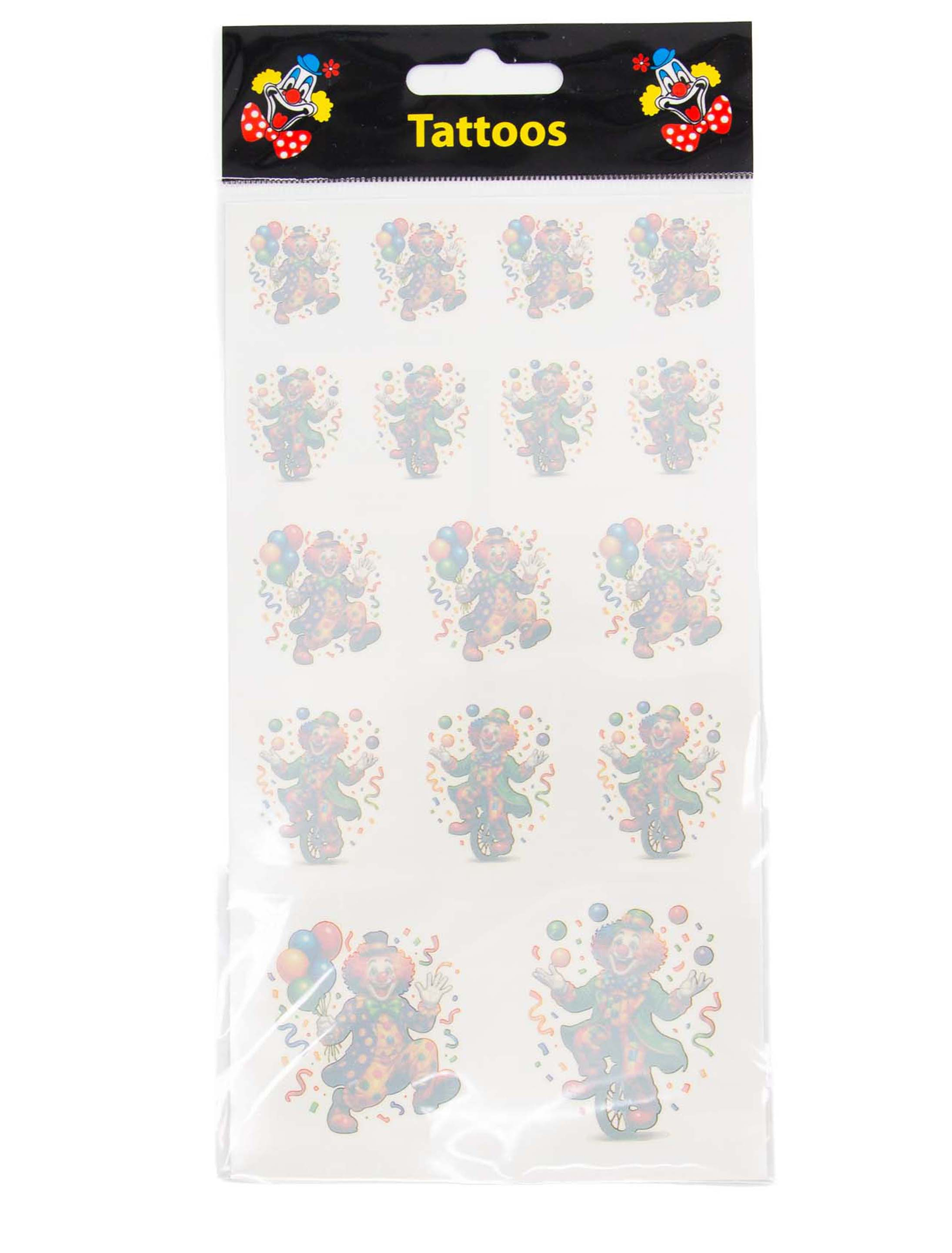 Tattoo Clown mit Ballons bunt