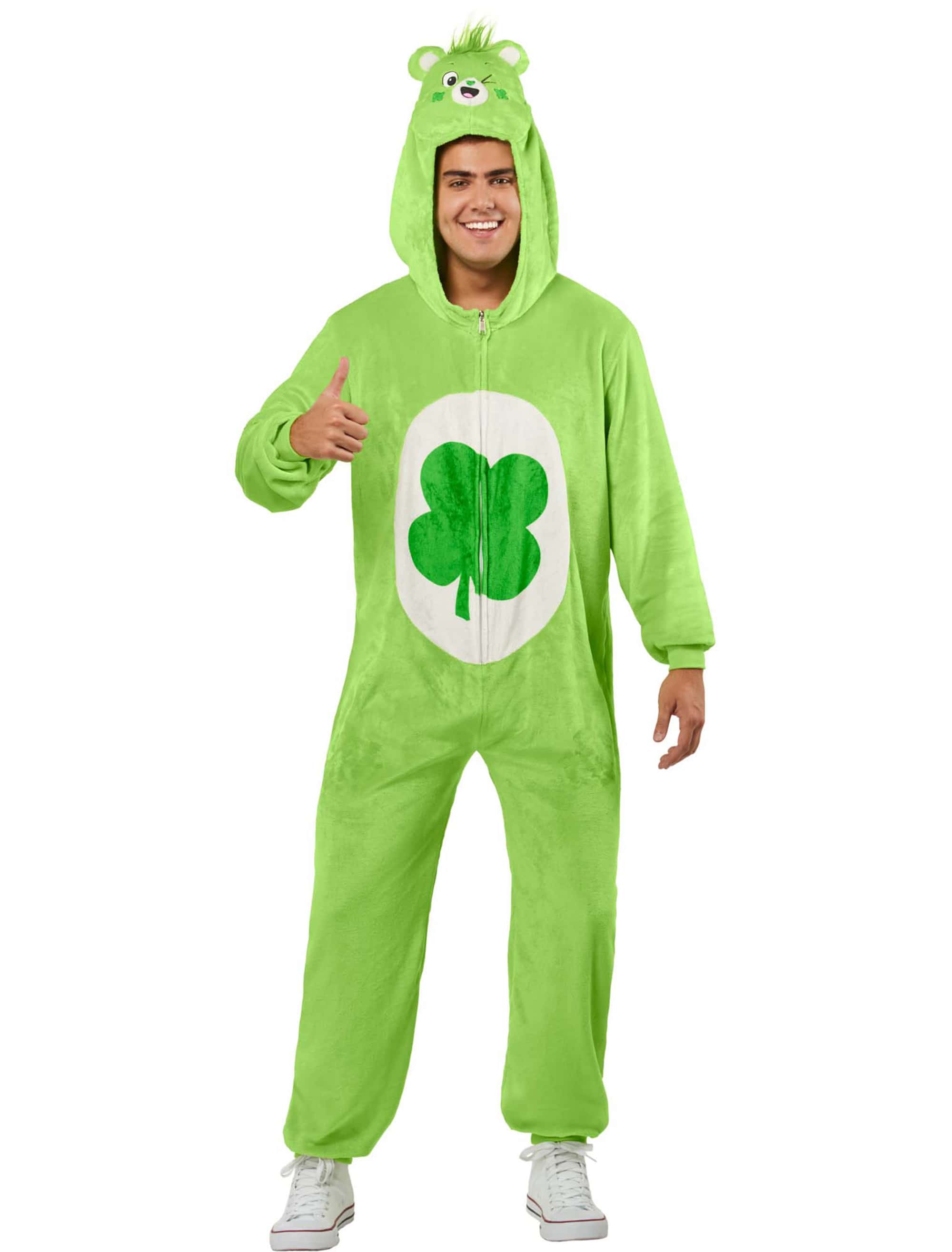 Overall Plüsch Glücksbärchi grün/weiß S/M