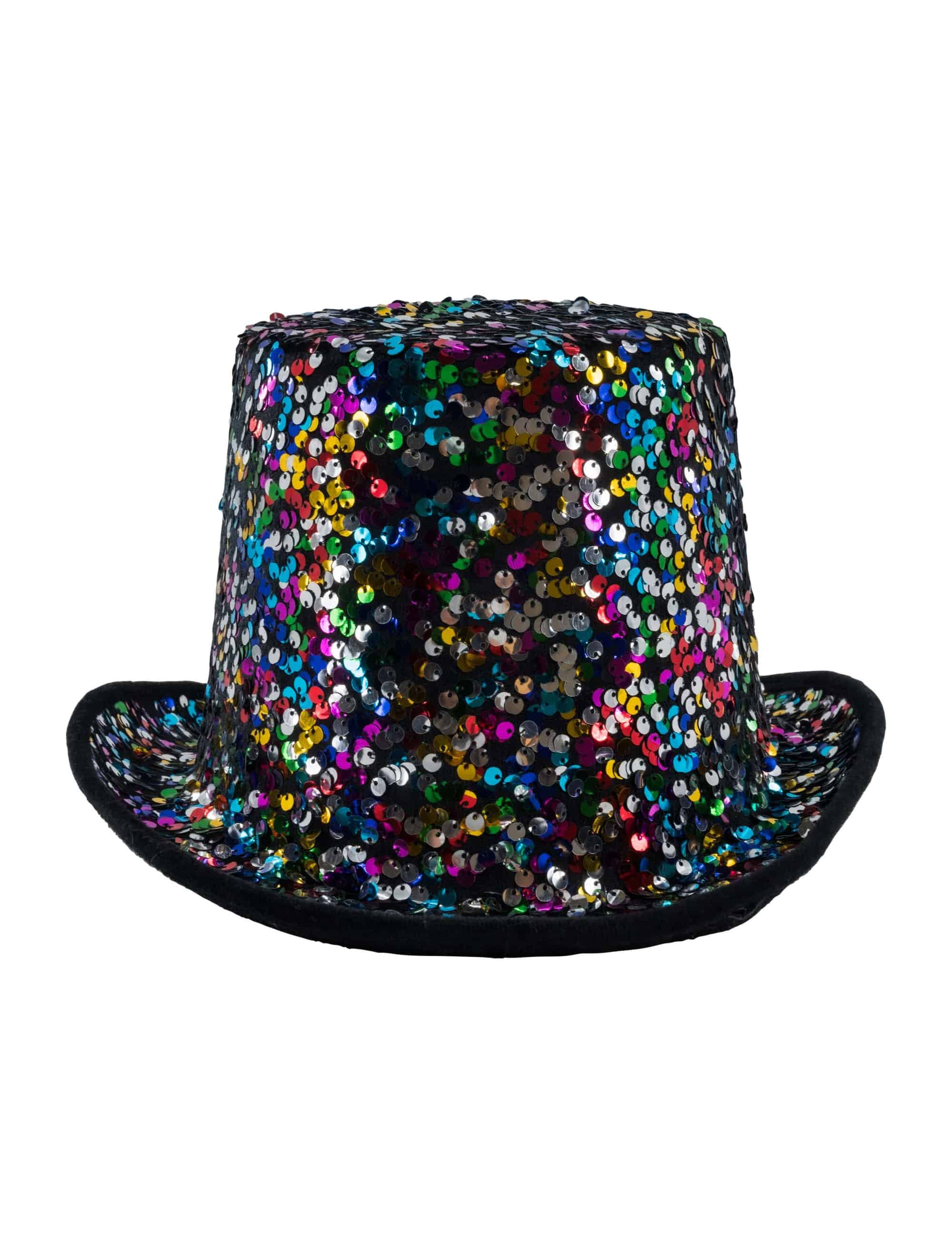 Zylinder Pailletten rainbow one size
