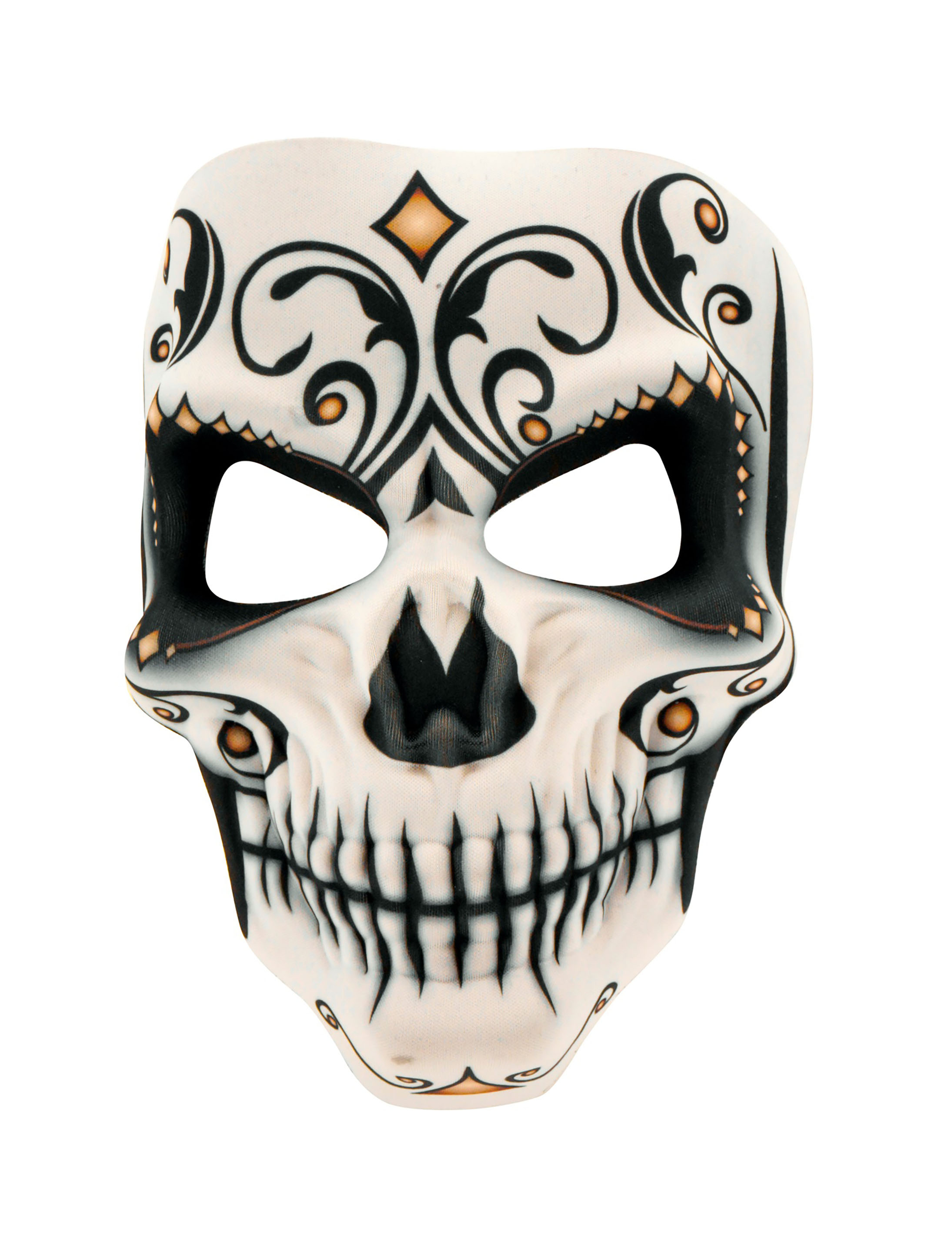 Maske Dia de los Muertos weiß/schwarz
