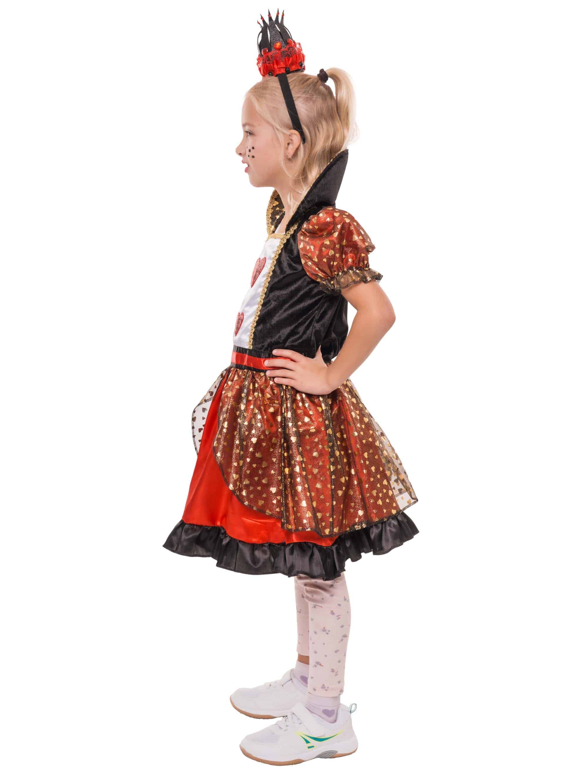 Kleid Herzdame Kinder schwarz/weiß/rot 4-6 Jahre