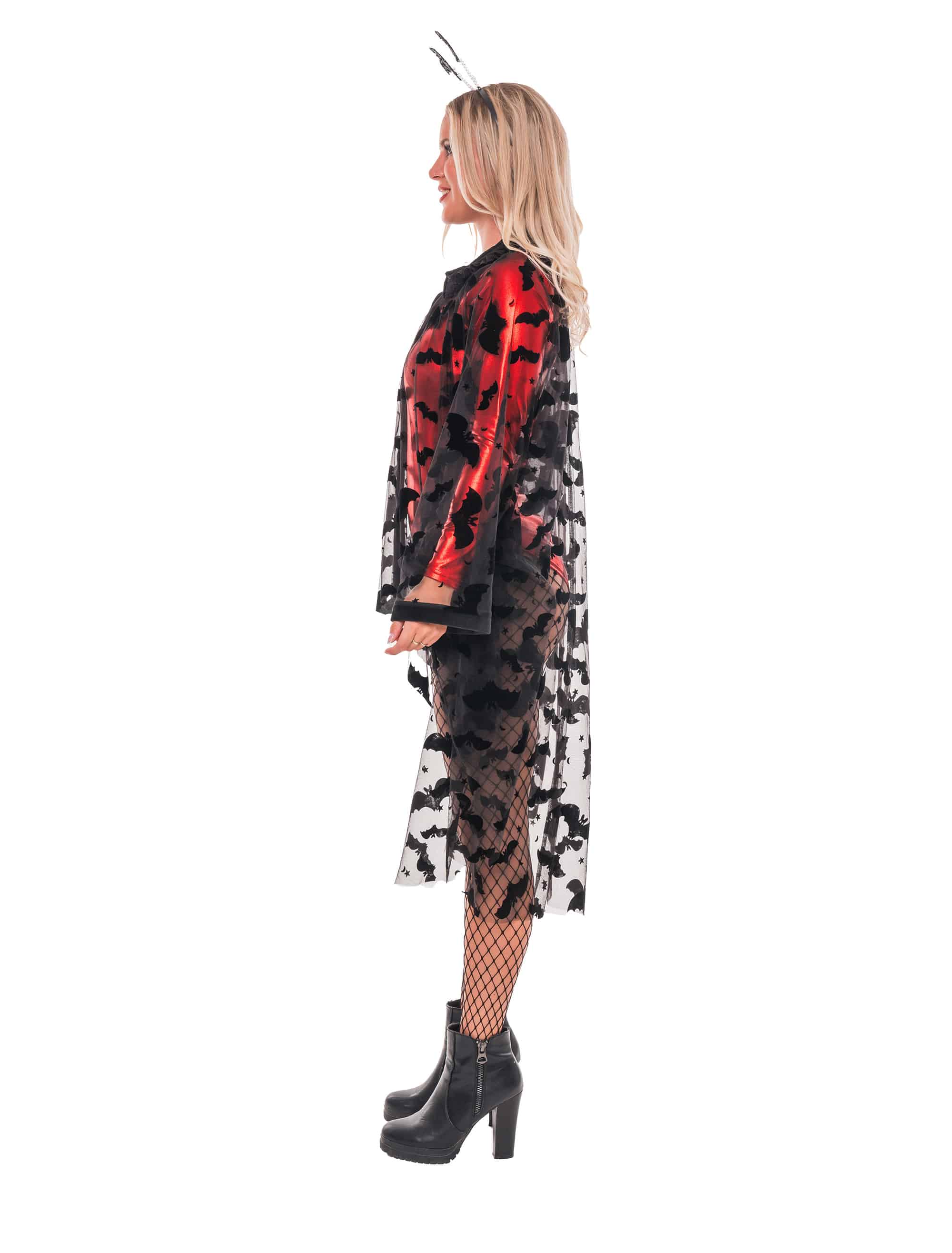 Poncho Fledermäuse mit Ärmeln Damen schwarz S/M