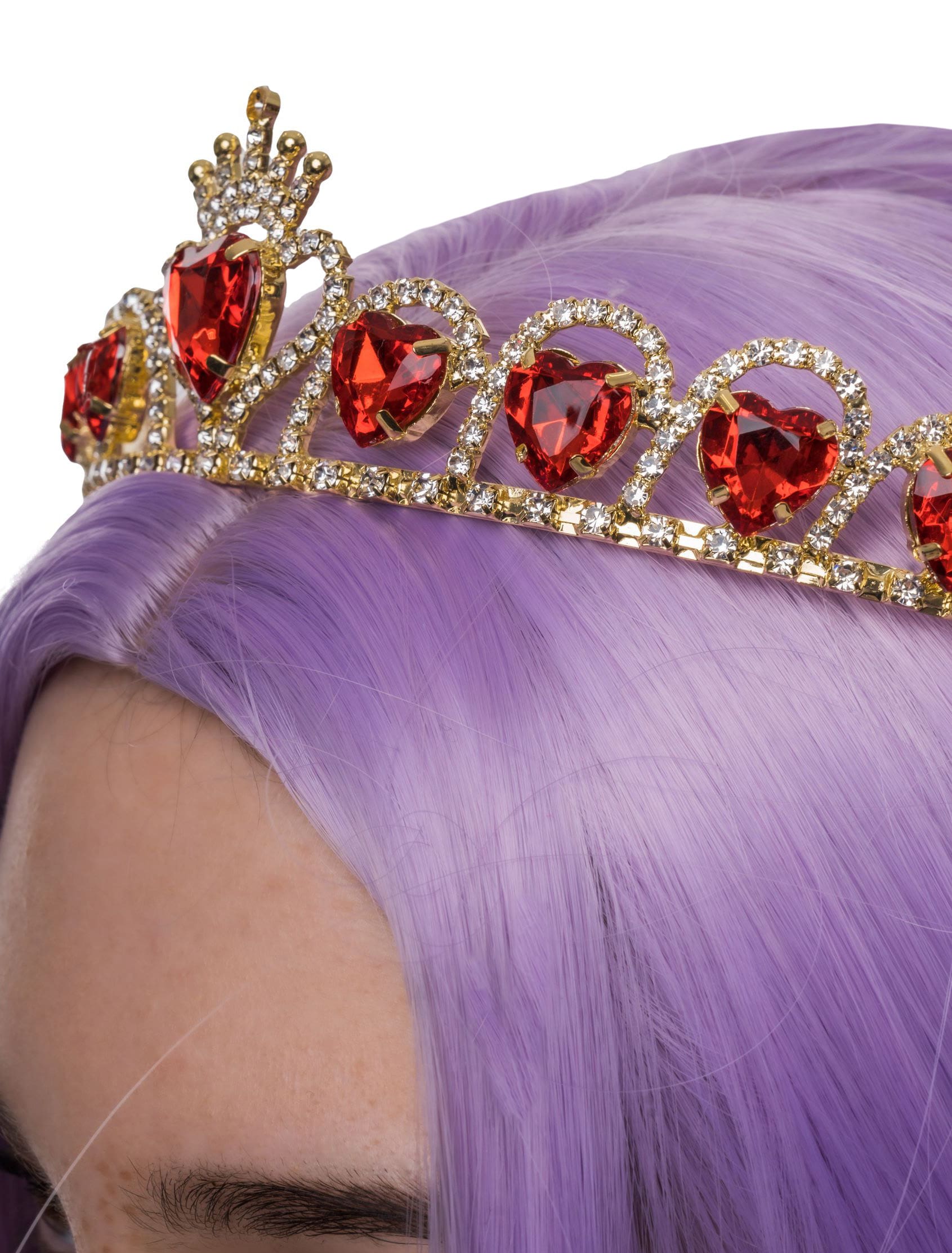 Diadem Paulina mit Kristall Damen rot/gold