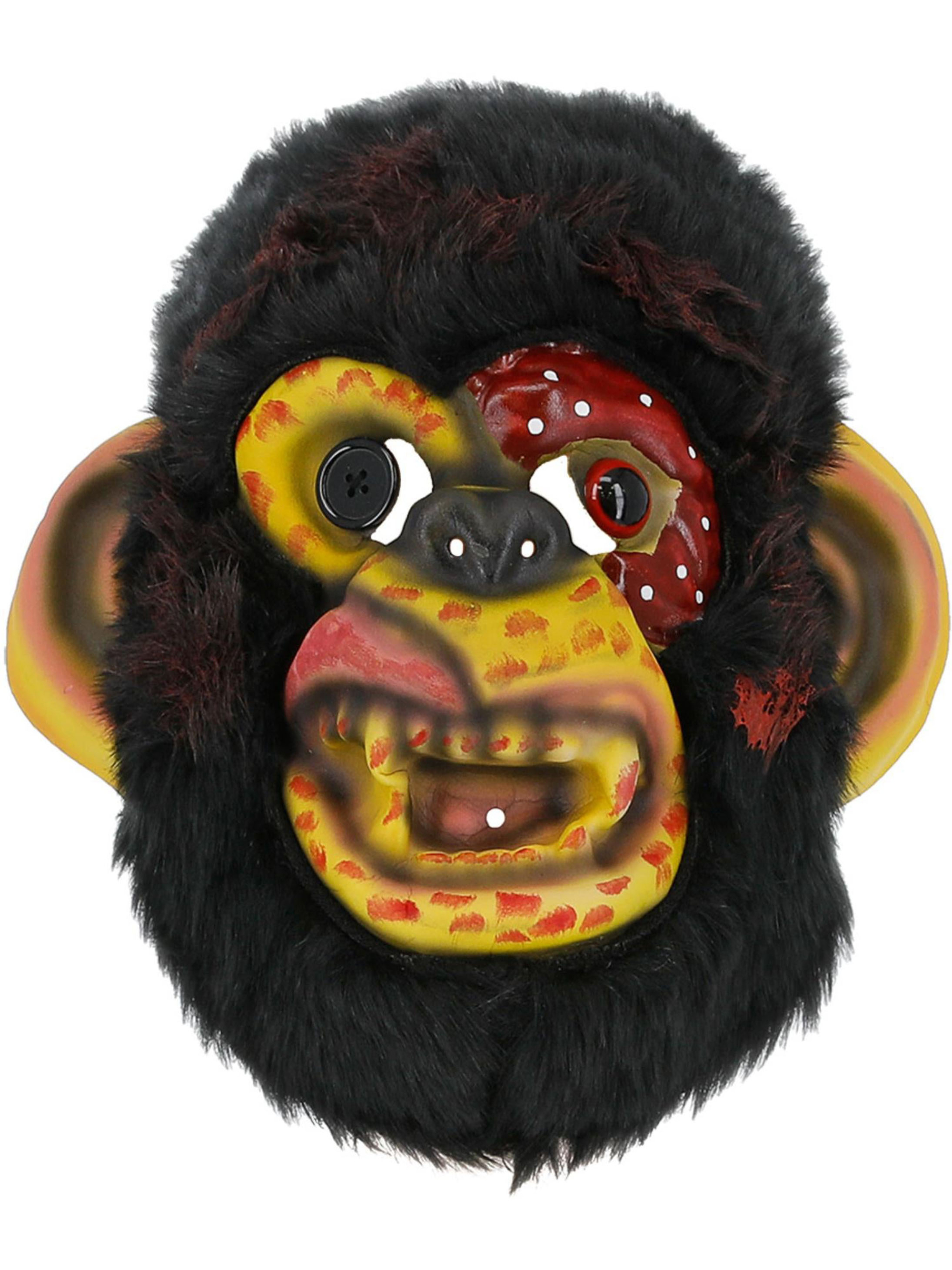 Maske Zombieaffe schwarz/rot