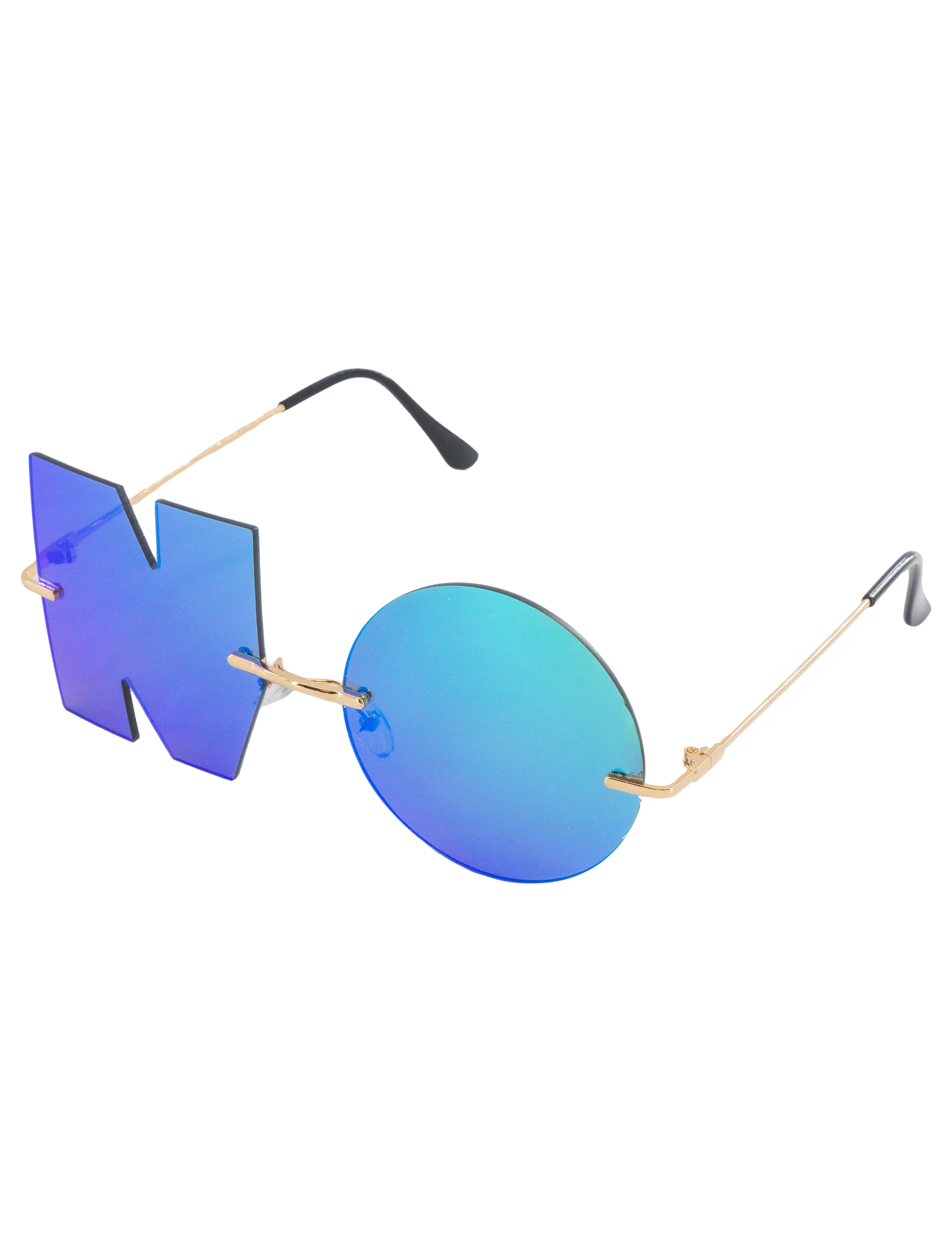 Brille "NO" blau/grün