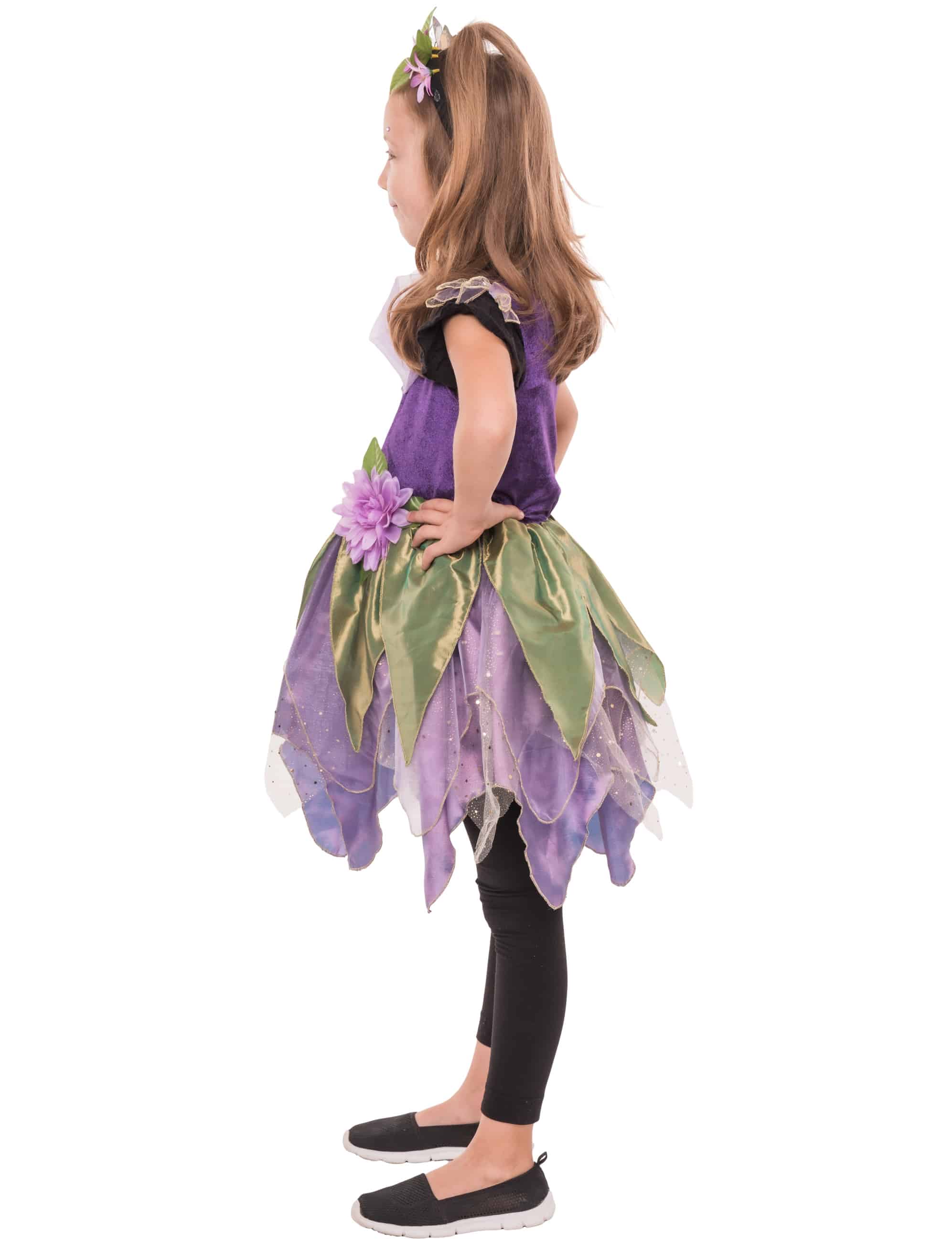 Kleid Blumenfee Kinder lila/grün 4-6 Jahre